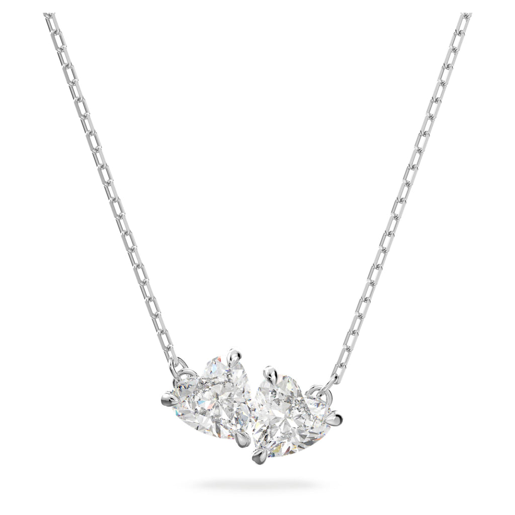 Swarovski Mesmera necklace featuring a heart motif with white accents and rhodium plating