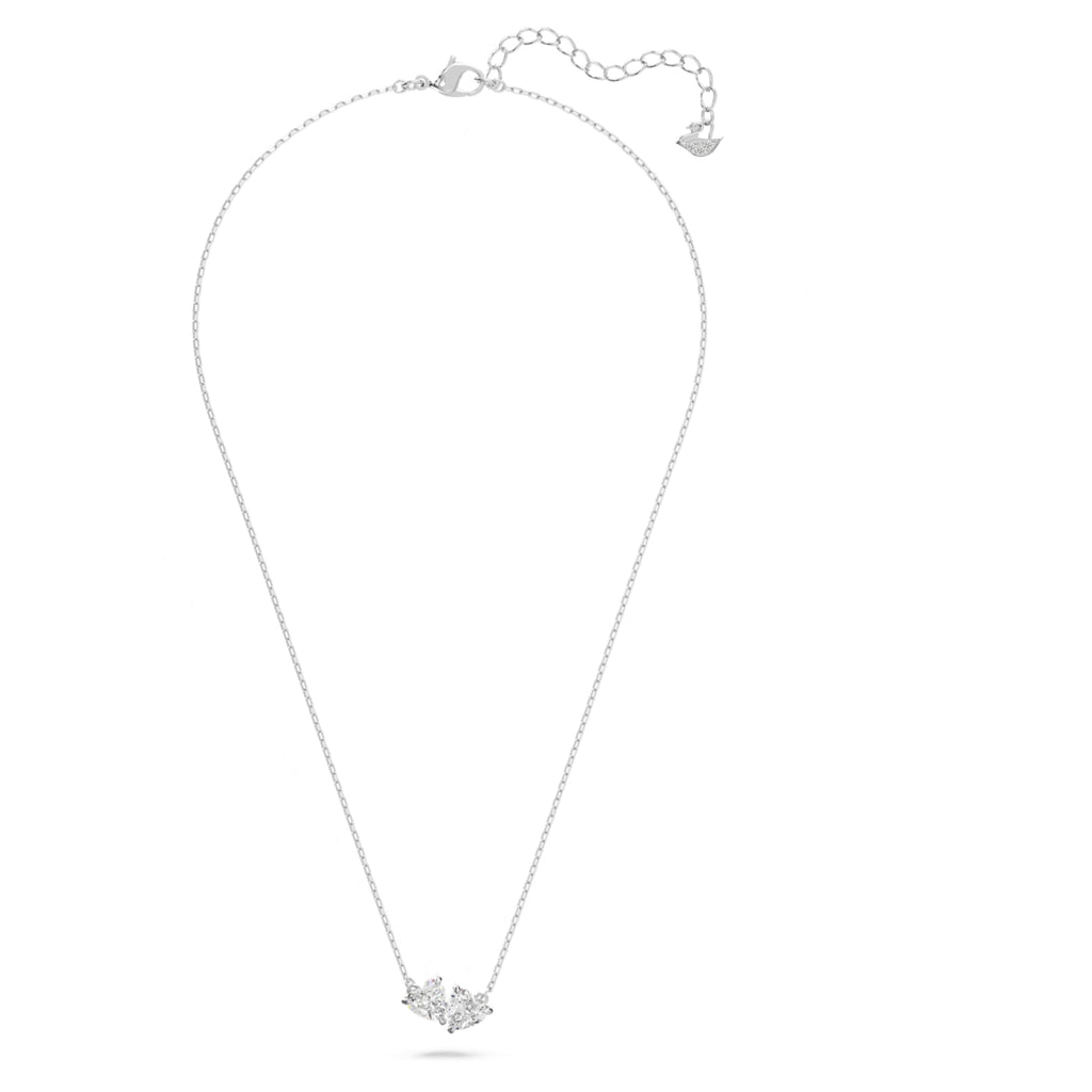 Swarovski Mesmera necklace featuring a heart motif with white accents and rhodium plating