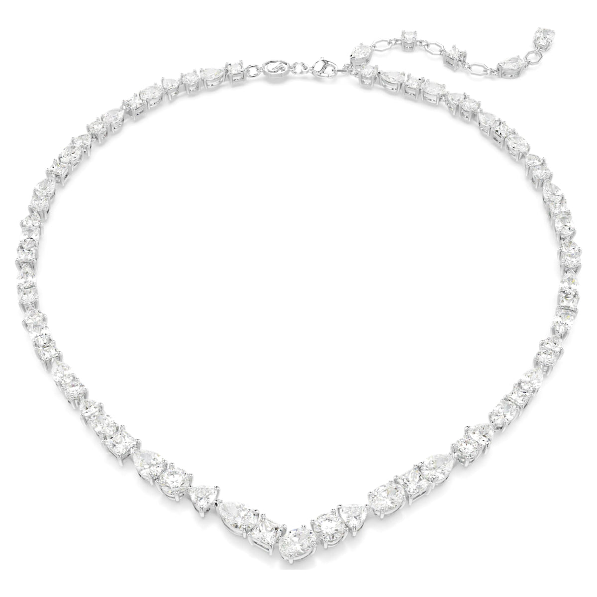 Swarovski Mesmera necklace Mixed cuts, White, Rhodium plated