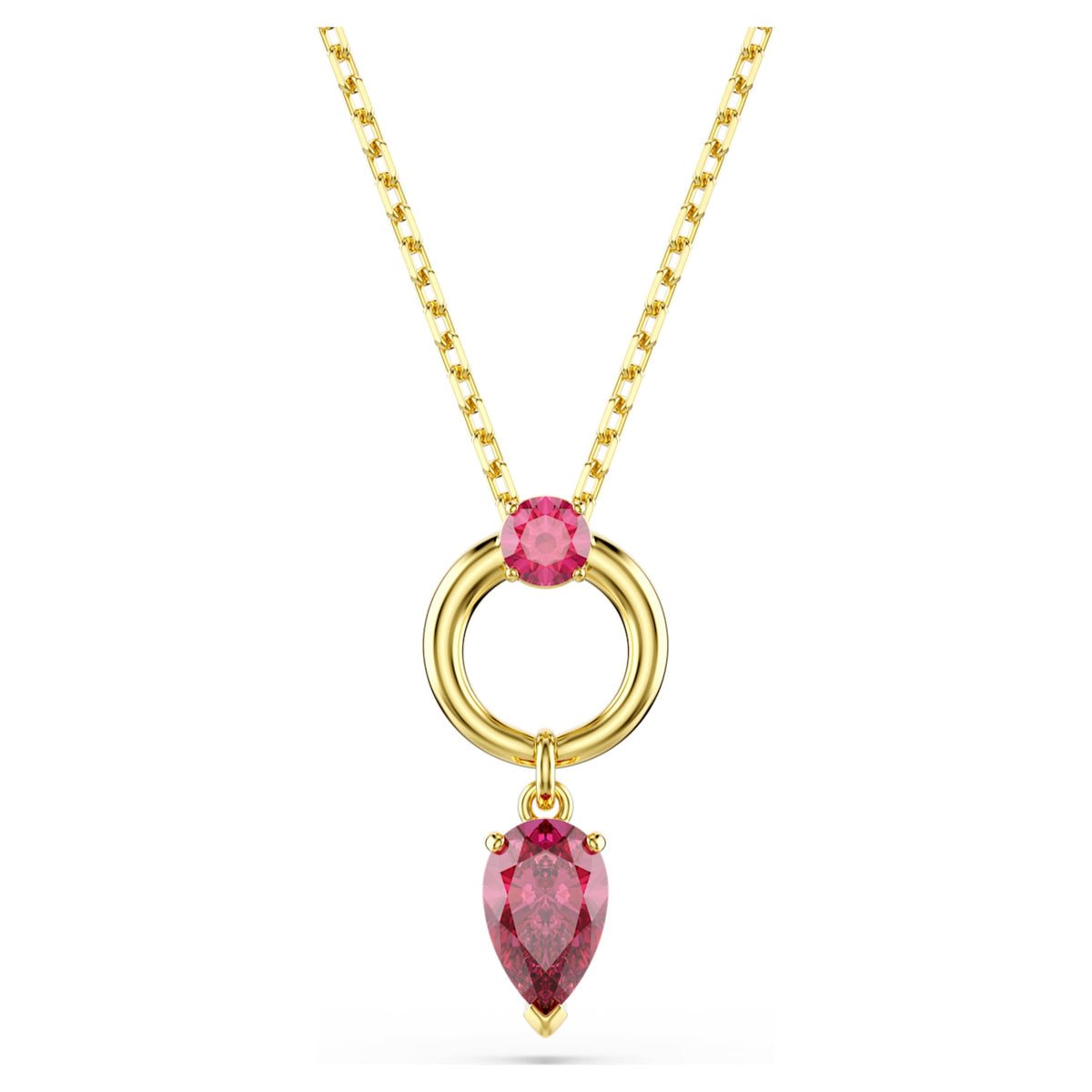 Swarovski Mesmera pendant Mixed cuts, Red, 18K gold finish