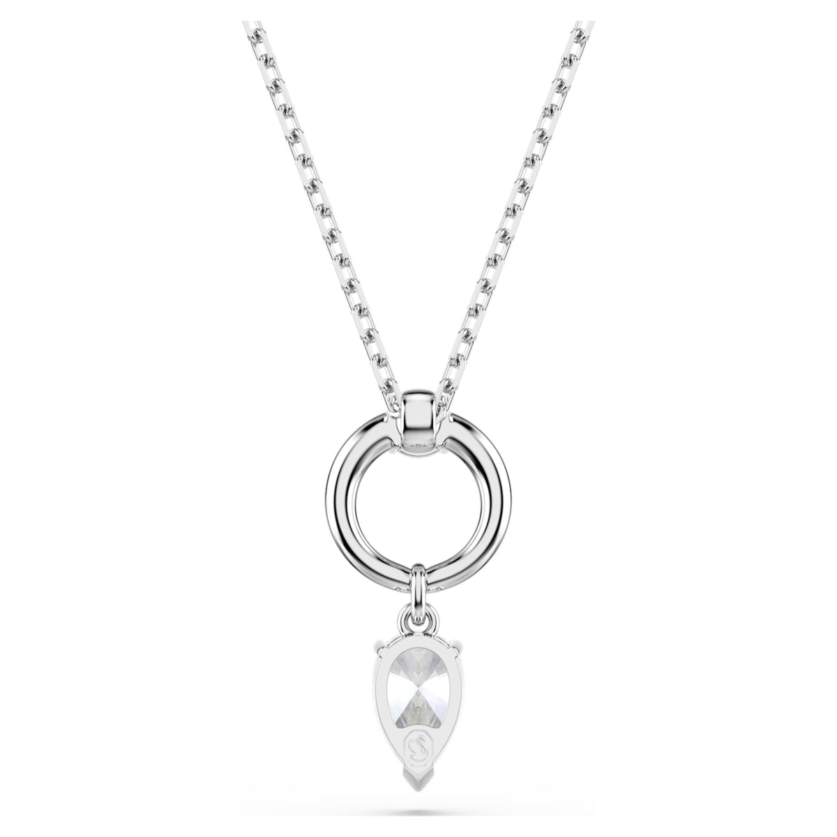 Swarovski Mesmera pendant Pear cut, White, Rhodium plated