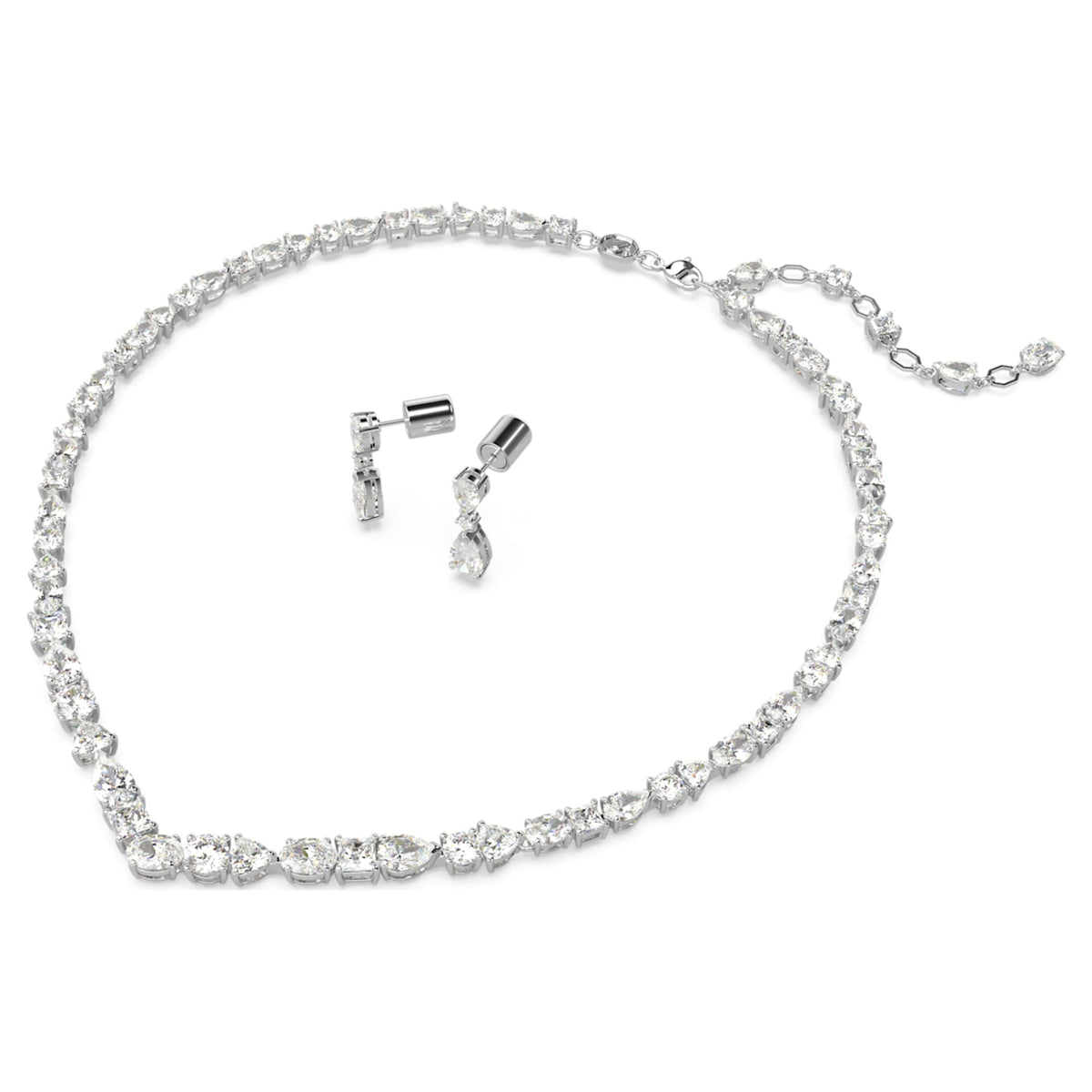 Swarovski Mesmera set Mixed cuts, White, Rhodium plated