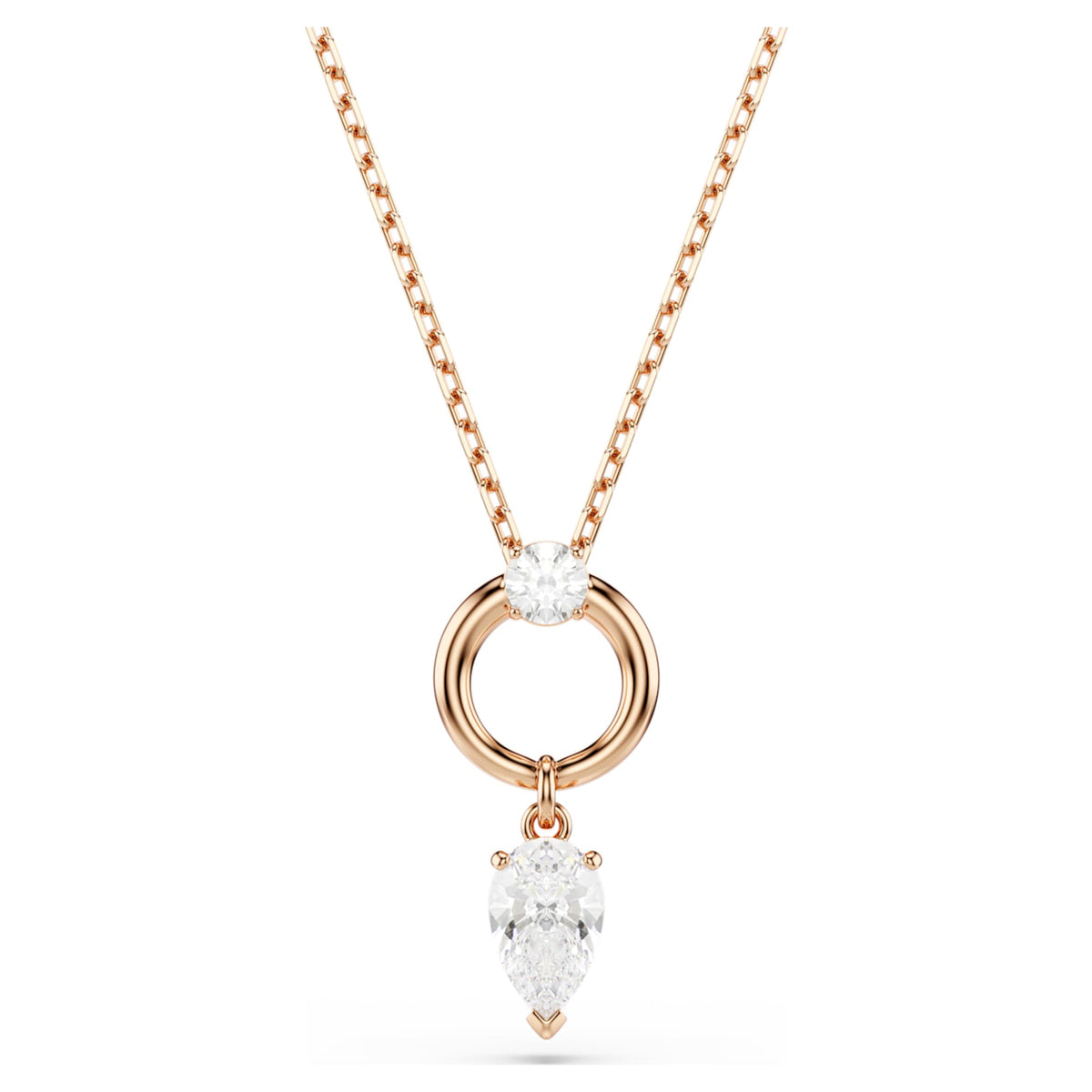 Swarovski Mesmera set Pear cut, Round cut, White, 18K rose gold finish