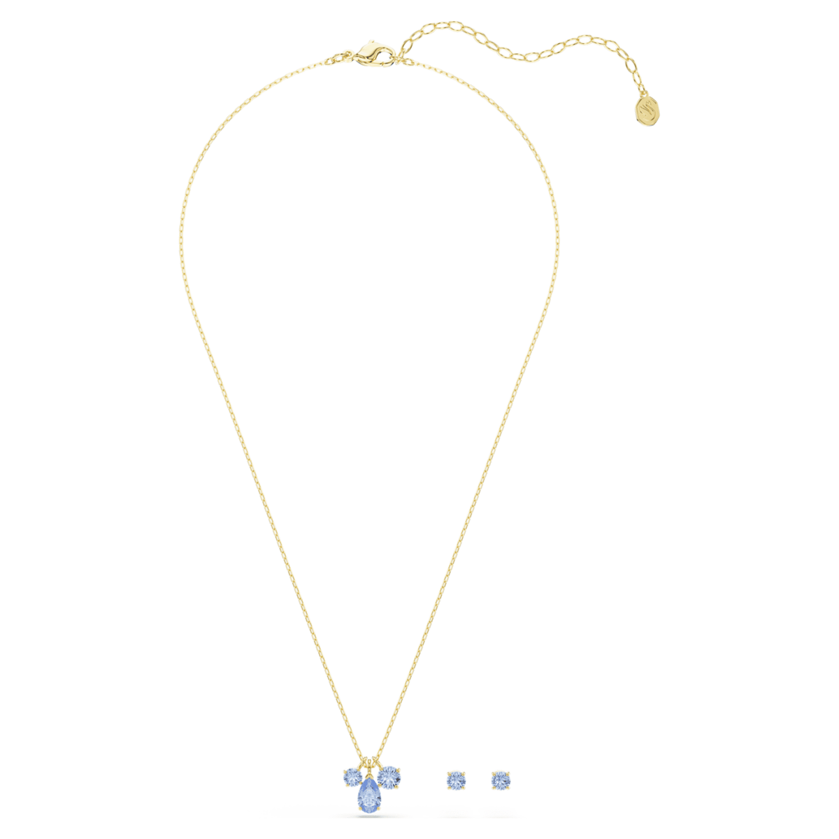 Swarovski Mesmera set Set (2), Mixed cuts, Blue, 18K gold finish