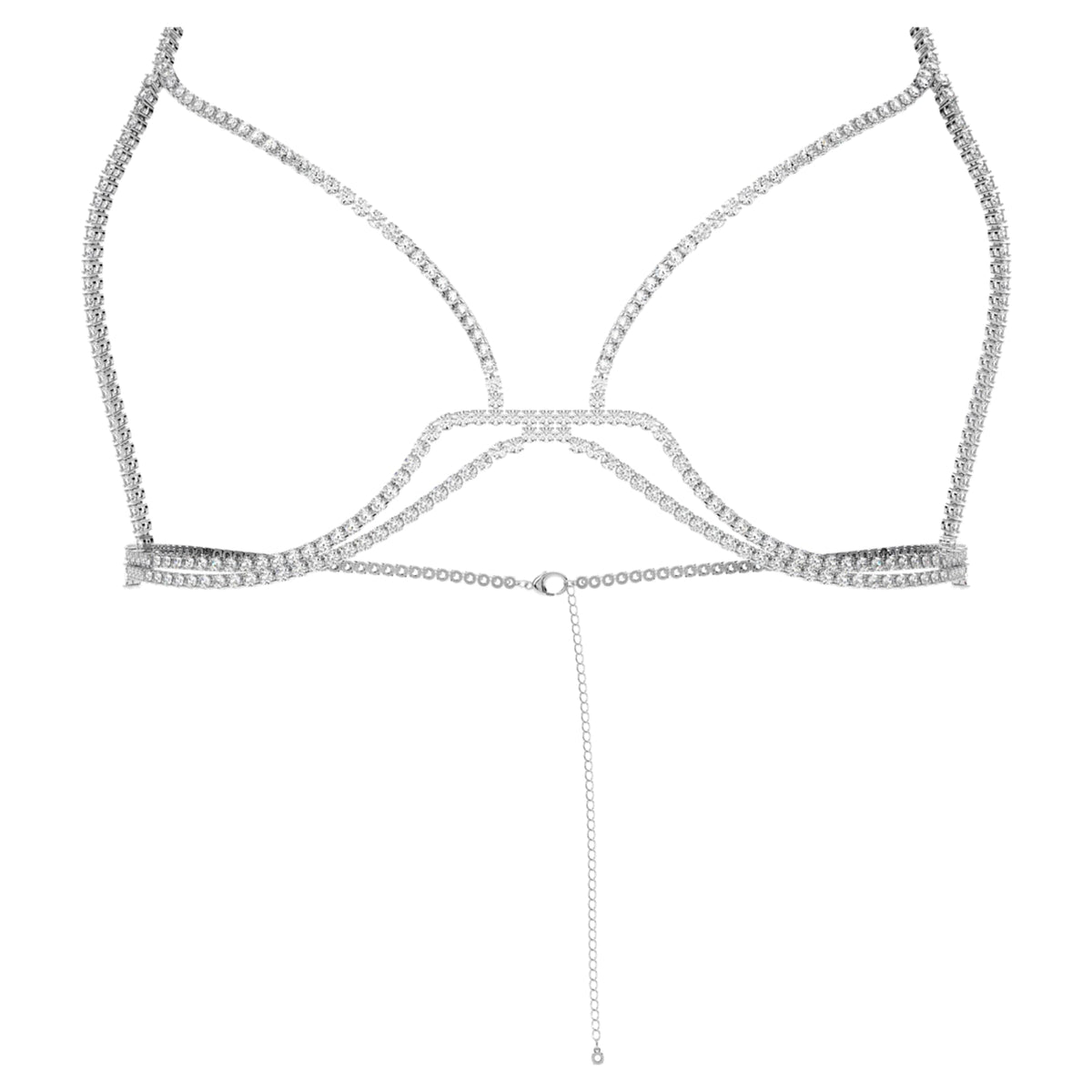 Swarovski Millenia body chain Round cut, White, Rhodium plated