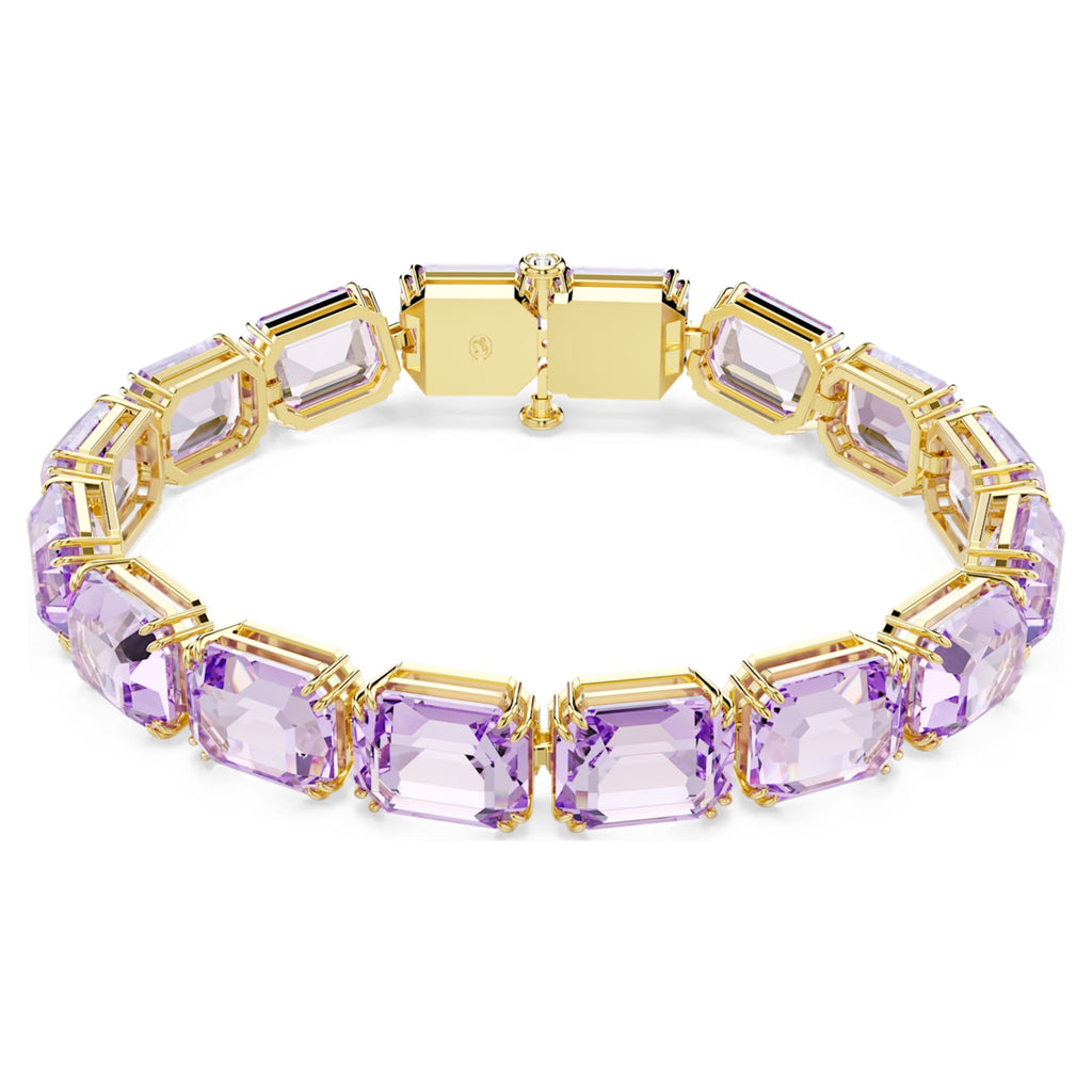 Swarovski Millenia bracelet with purple octagon-cut accents and an 18K gold finish