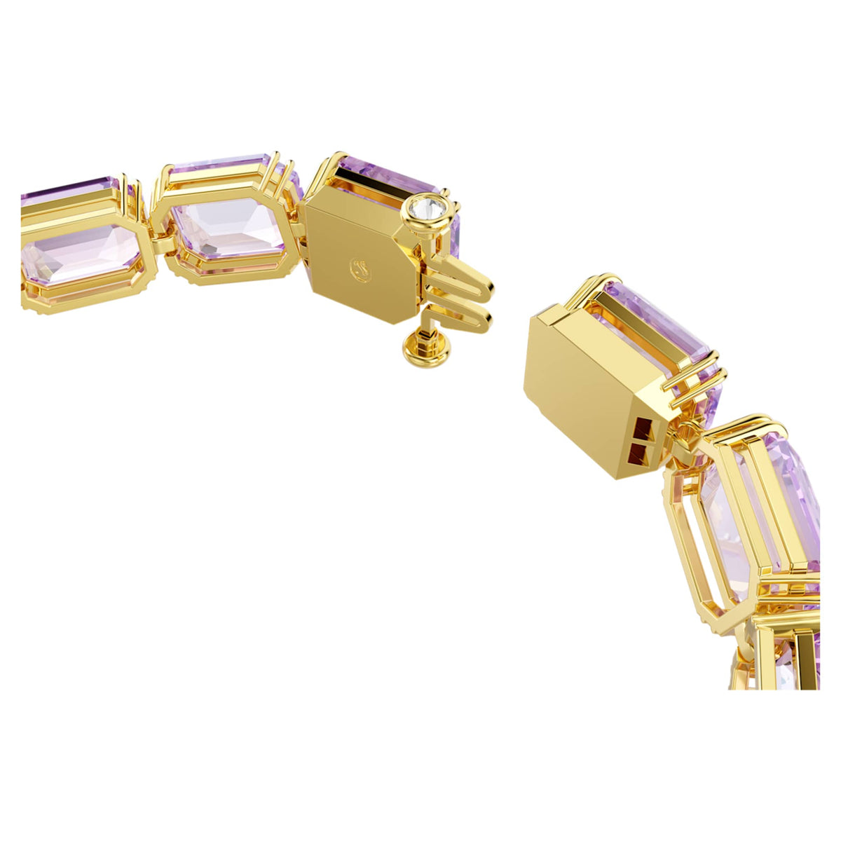 Swarovski Millenia bracelet with purple octagon-cut accents and an 18K gold finish