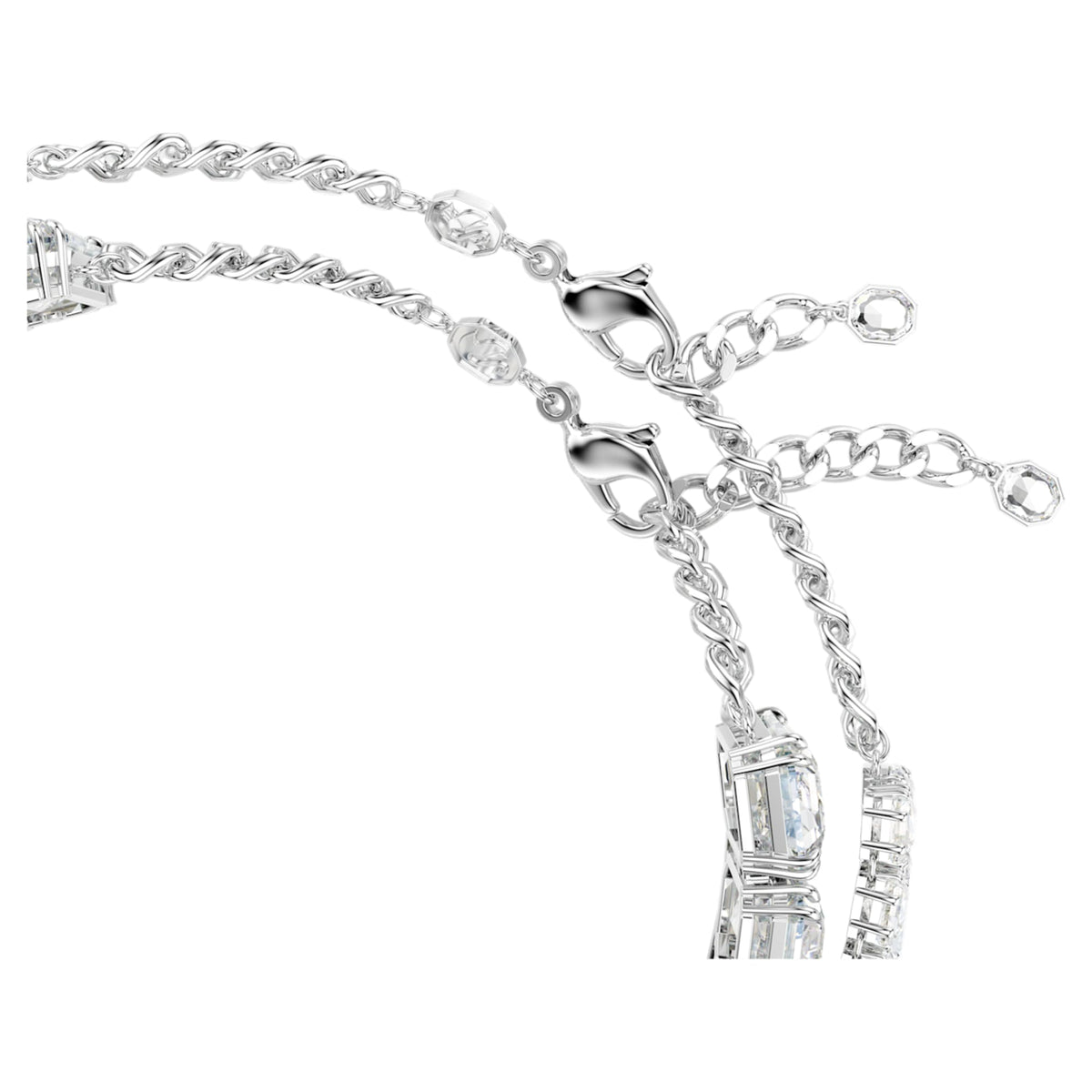 Swarovski Millenia layered necklace with white mixed-cut accents and rhodium plating