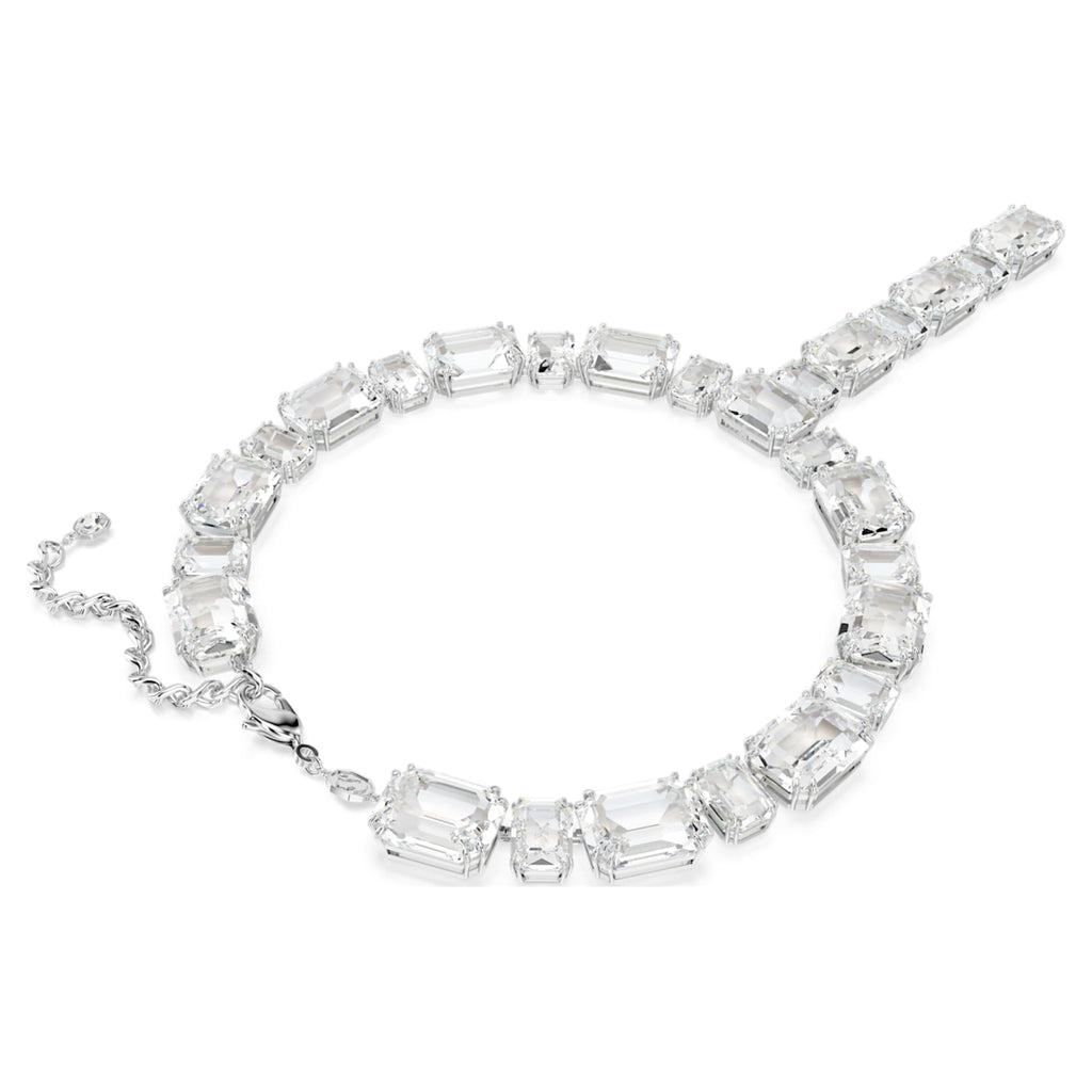 Swarovski Millenia necklace with white mixed-cut accents and rhodium plating