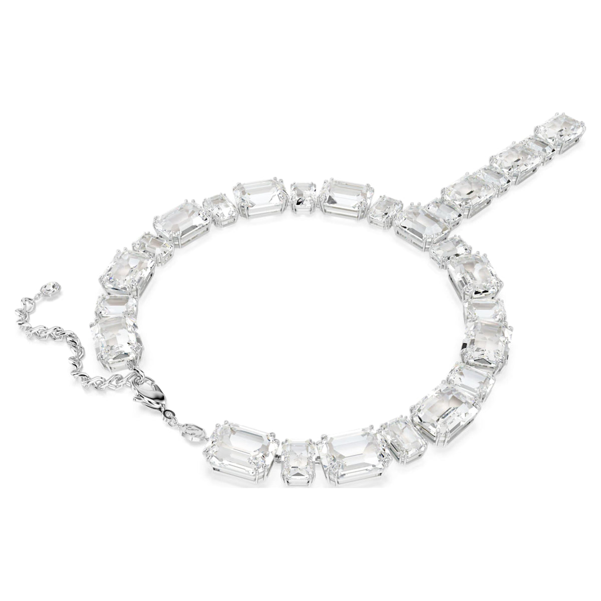Swarovski Millenia necklace with white mixed-cut accents and rhodium plating