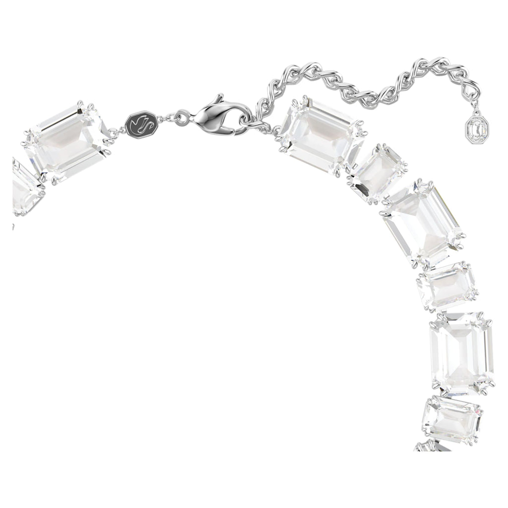 Swarovski Millenia necklace with white mixed-cut accents and rhodium plating
