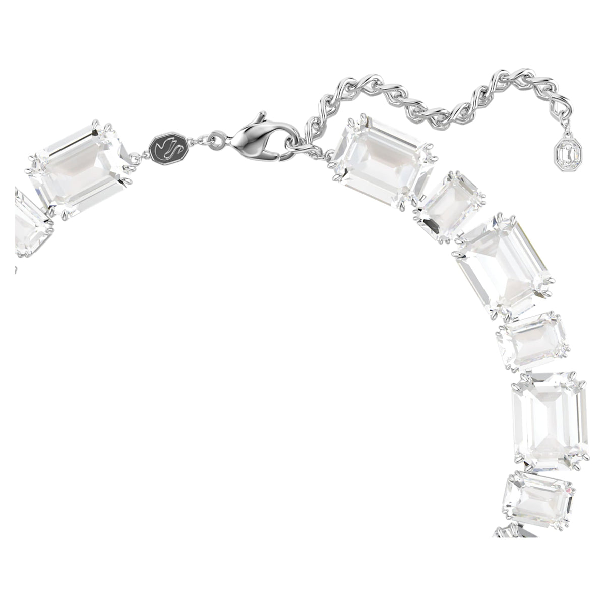 Swarovski Millenia necklace with white mixed-cut accents and rhodium plating