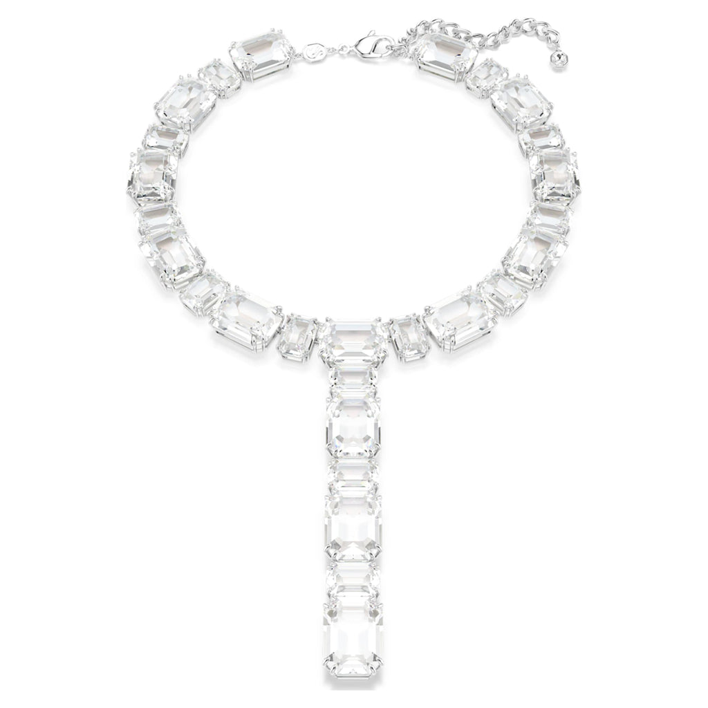 Swarovski Millenia necklace with white mixed-cut accents and rhodium plating