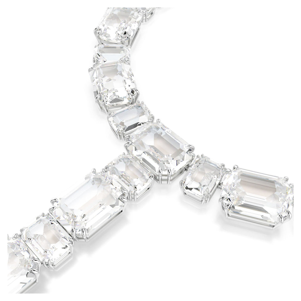 Swarovski Millenia necklace with white mixed-cut accents and rhodium plating