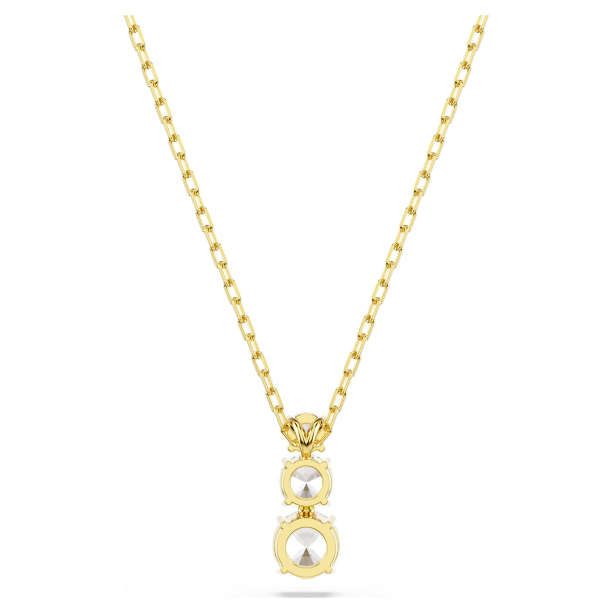 Swarovski Stilla Attract pendant Round cut, White, 18K gold finish