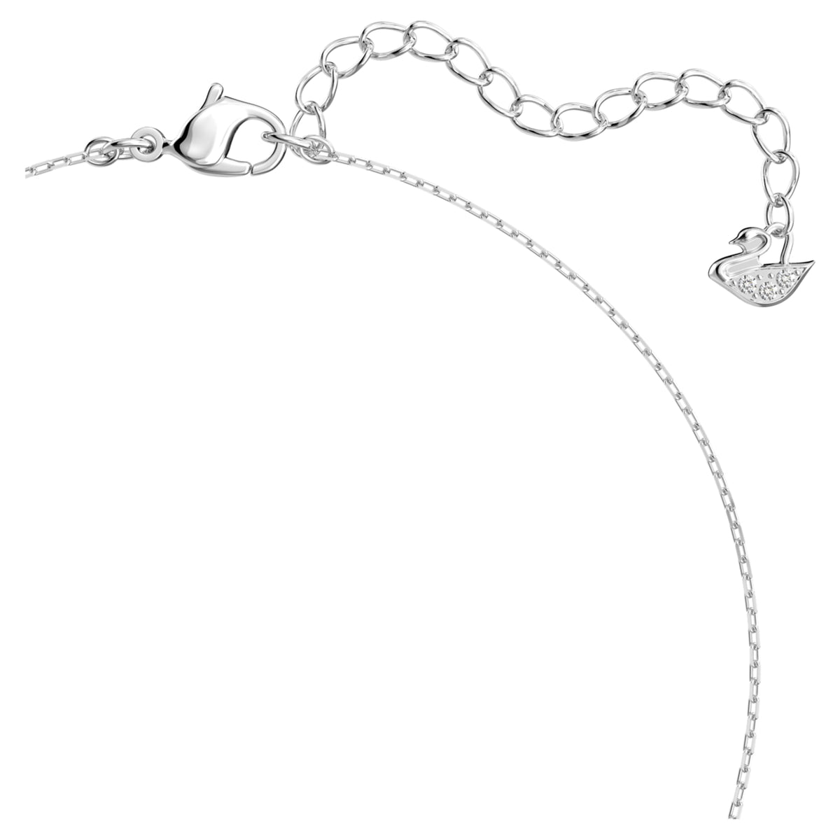 Swarovski Stilla Attract pendant Round cut, White, Rhodium plated