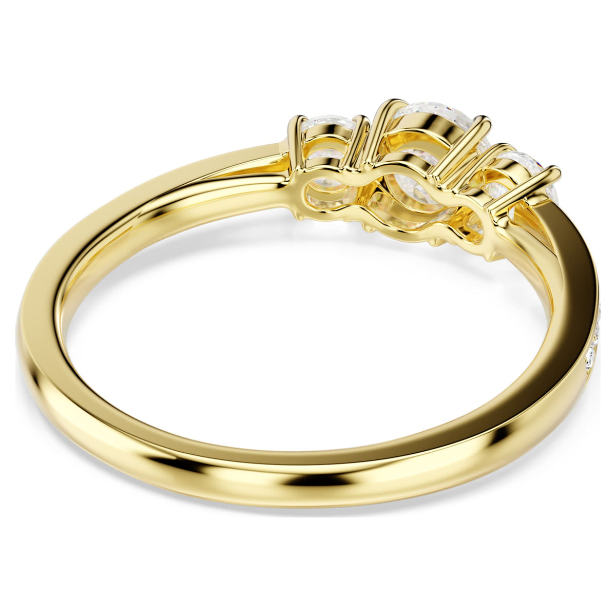 Swarovski Stilla Attract ring with white round-cut accents and an 18K gold finish