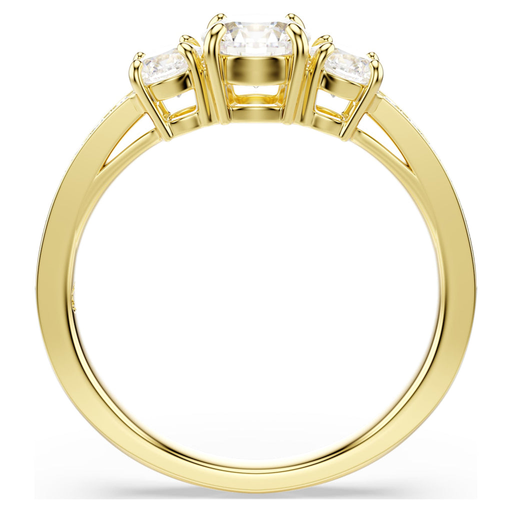 Swarovski Stilla Attract ring with white round-cut accents and an 18K gold finish