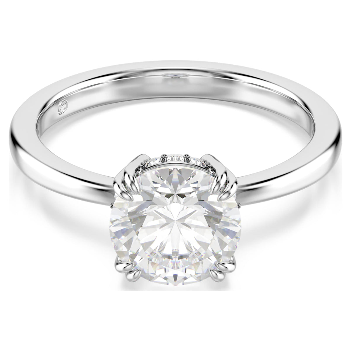 Swarovski Stilla cocktail ring Round cut, White, Silver-tone finish