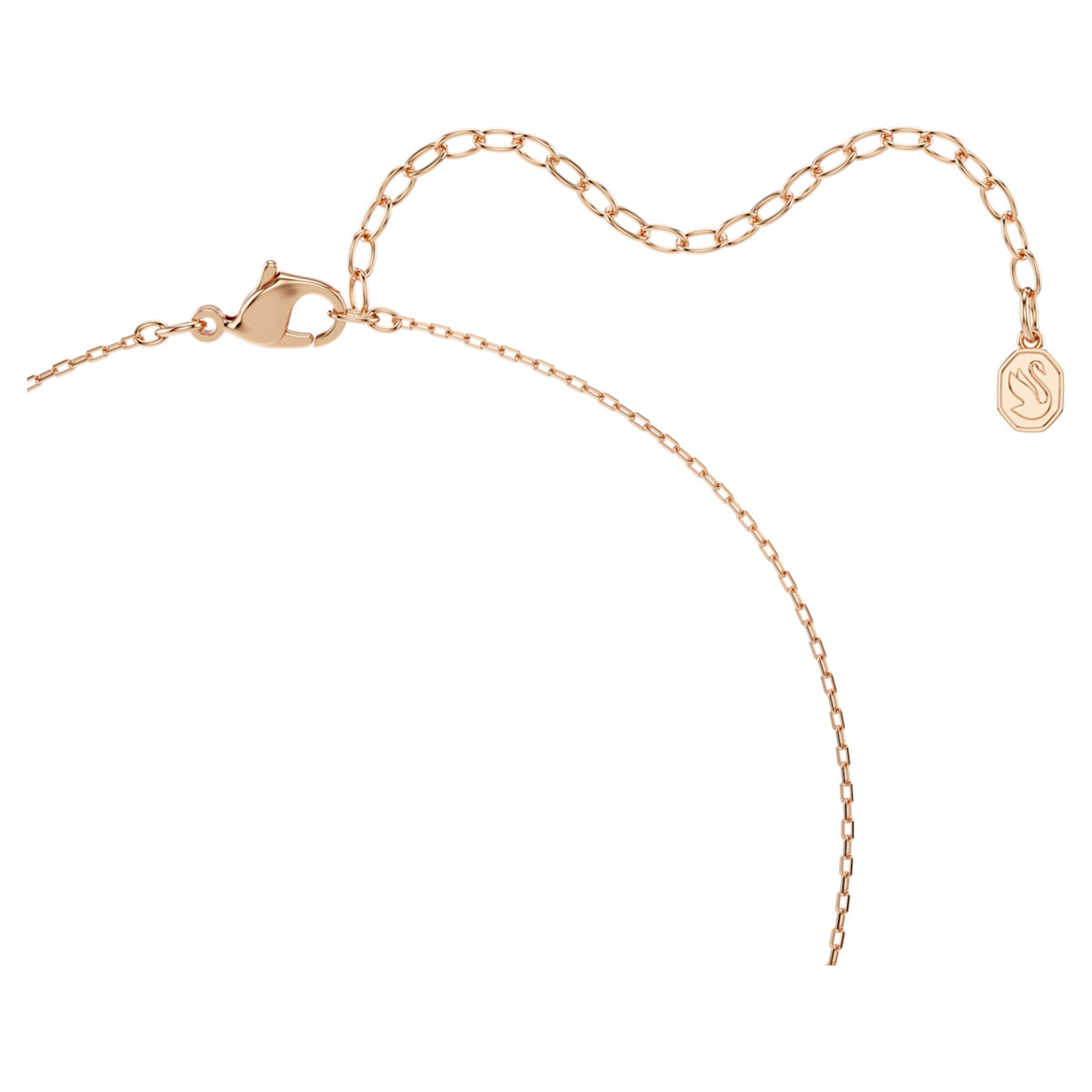 Swarovski Stilla pendant Square cut, Pink, 18K rose gold finish