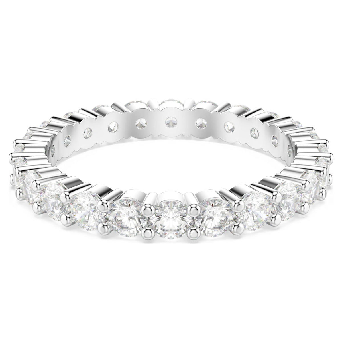 Swarovski Stilla ring Set (2), Round cut, White, Rhodium plated
