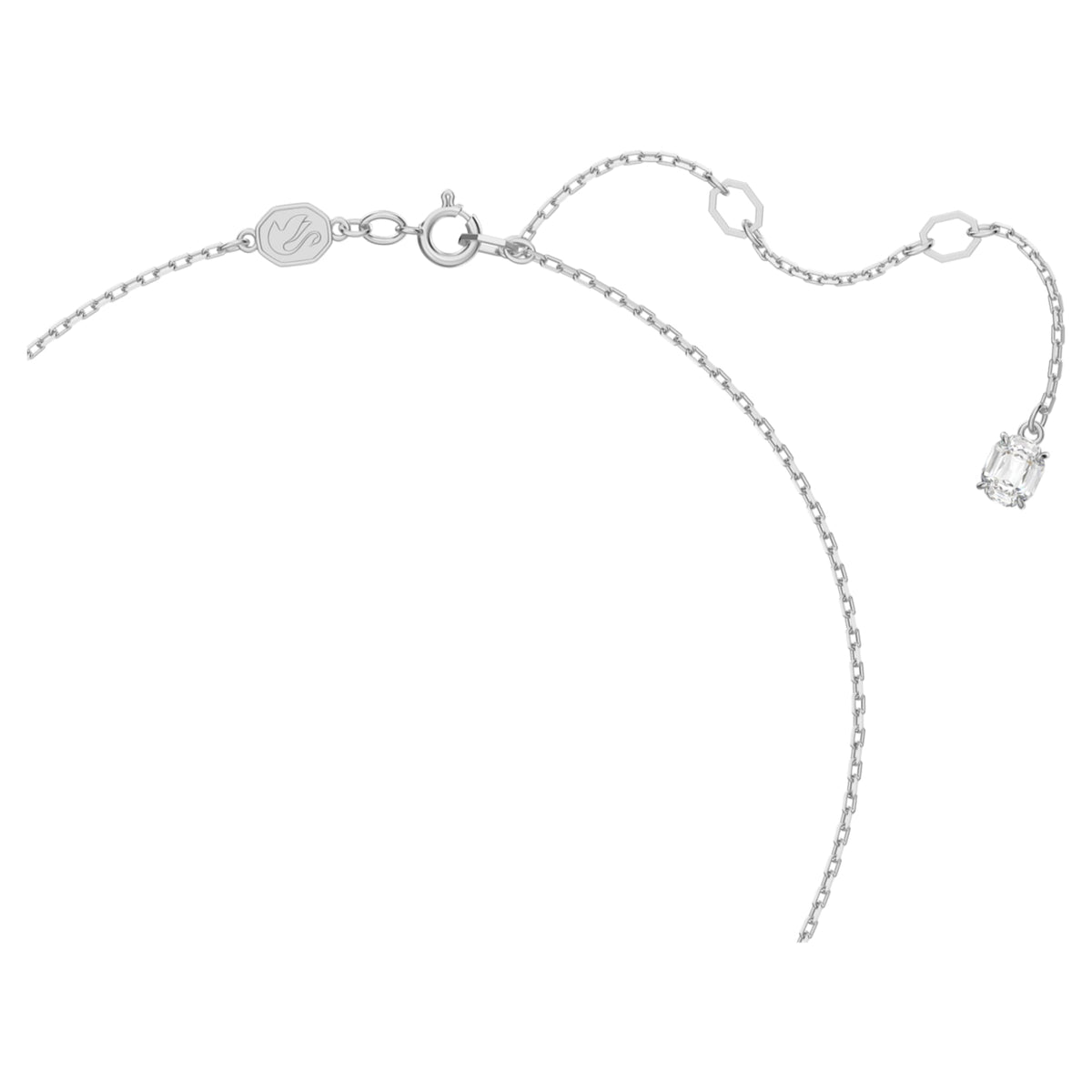 Swarovski Stilla set with white round-cut accents and rhodium plating