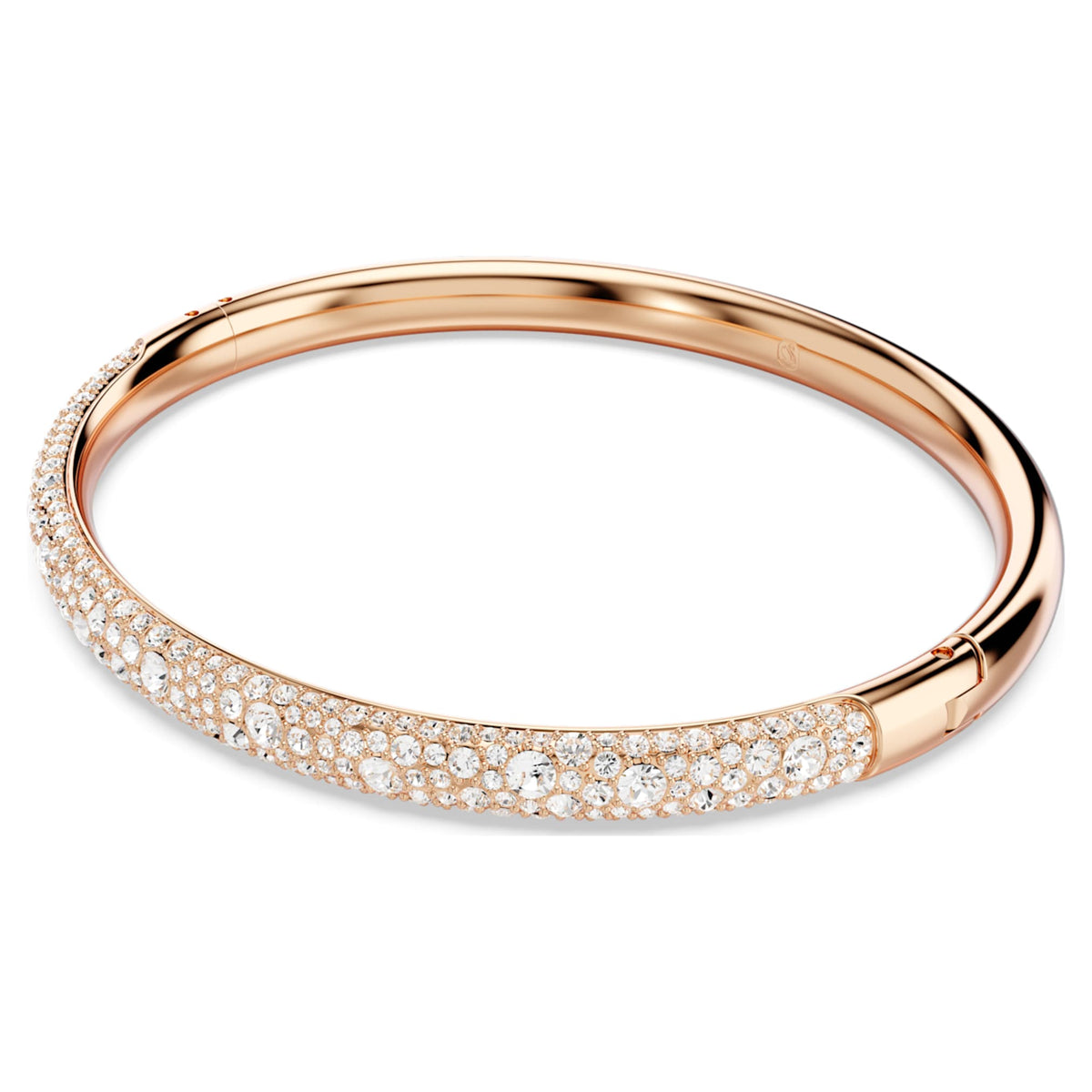 Swarovski Sublima bangle Snow pavé, White, 18K rose gold finish