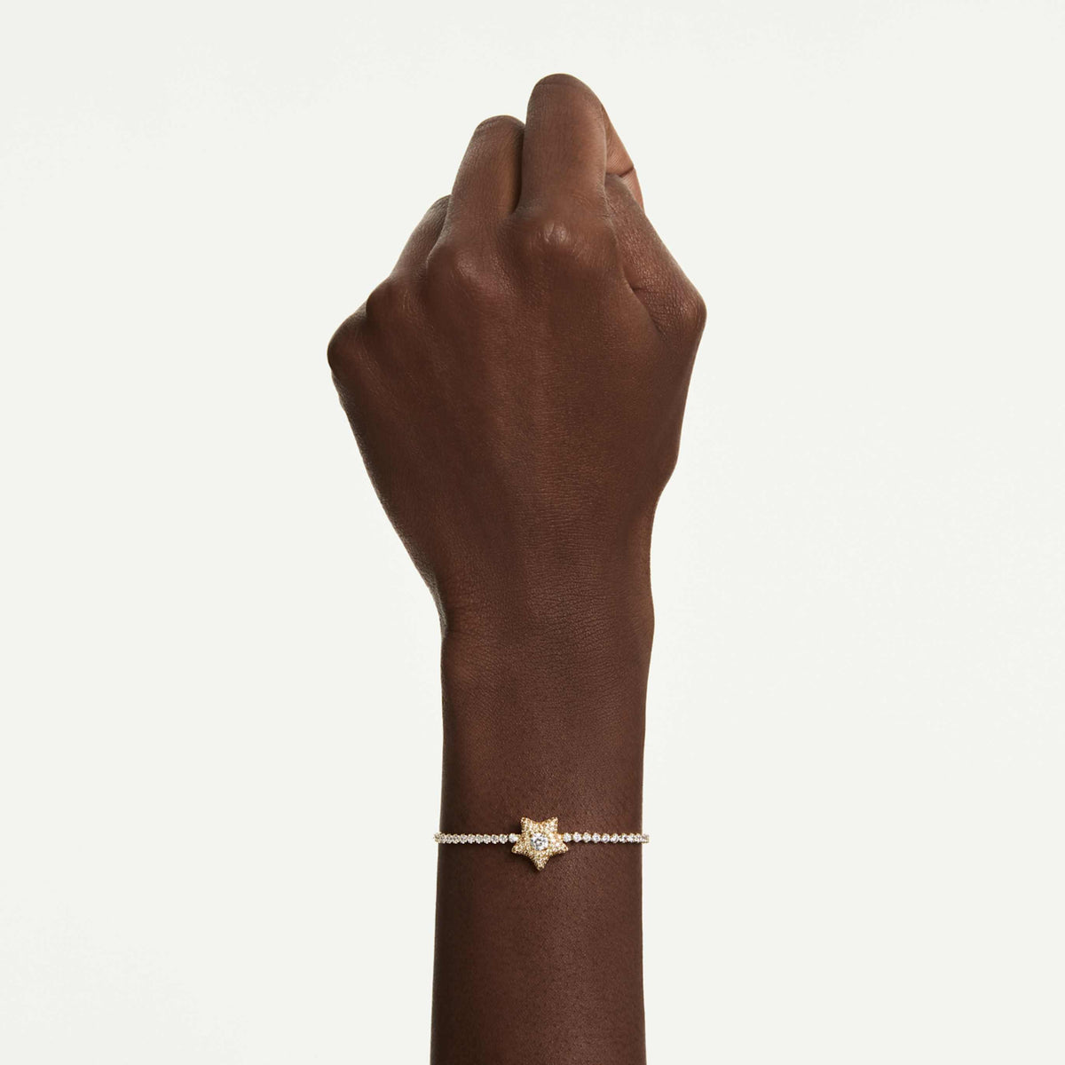 Swarovski Sublima bracelet Round cut, Star, Multicolored, 18K gold finish