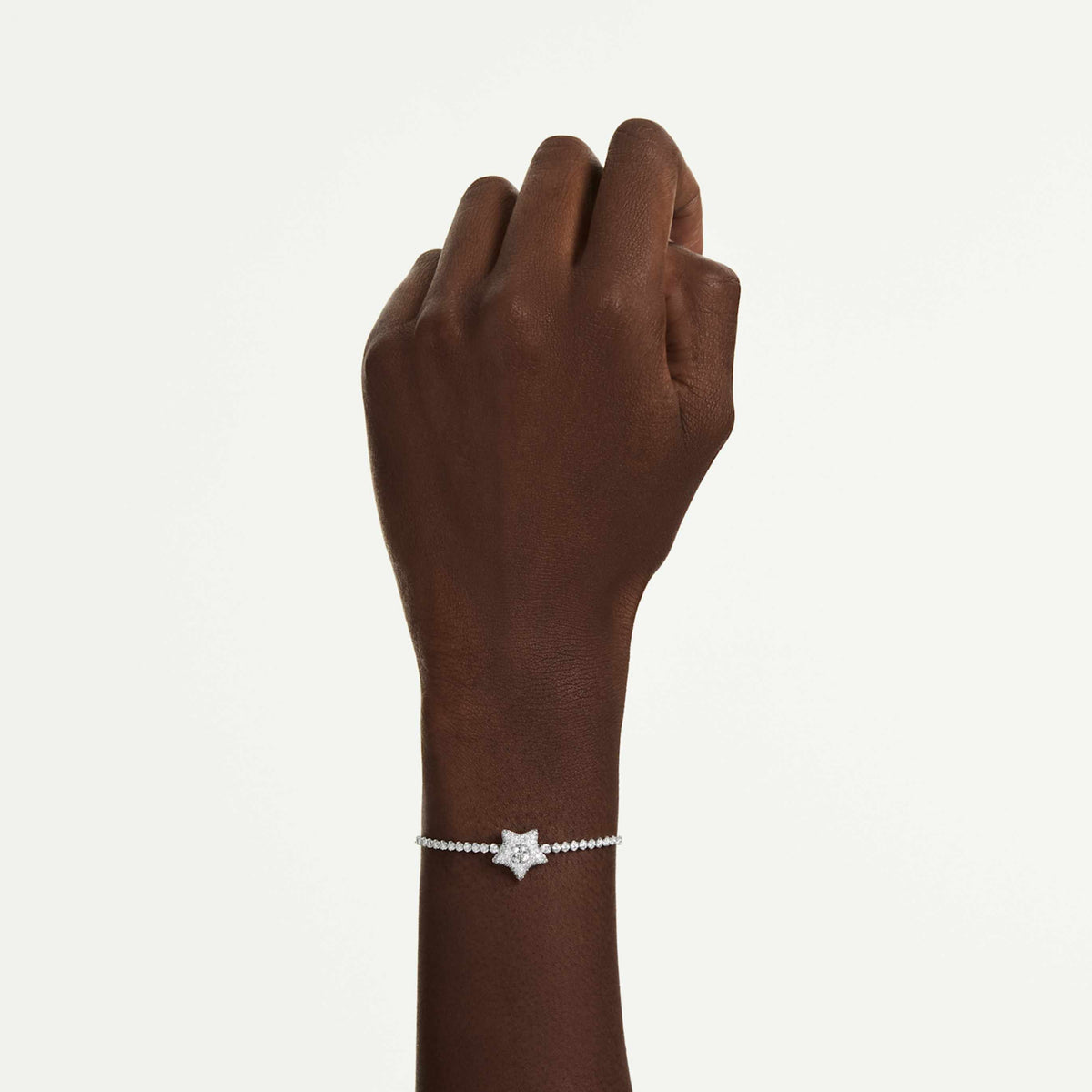 Swarovski Sublima bracelet Round cut, Star, White, Rhodium plated