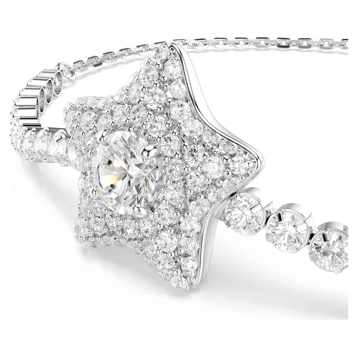 Swarovski Sublima bracelet Round cut, Star, White, Rhodium plated