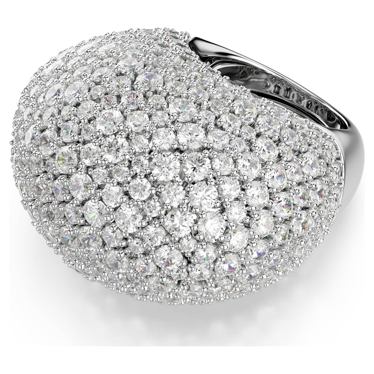 Swarovski Sublima cocktail ring Large, White, Rhodium plated