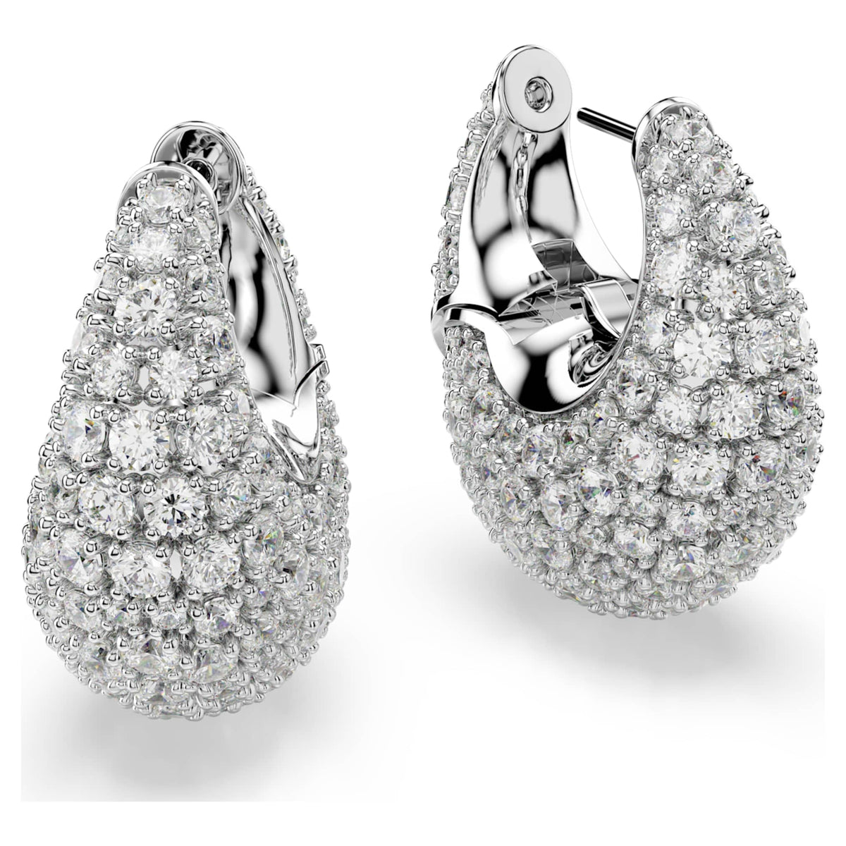 Swarovski Sublima earrings Large, White, Rhodium plated
