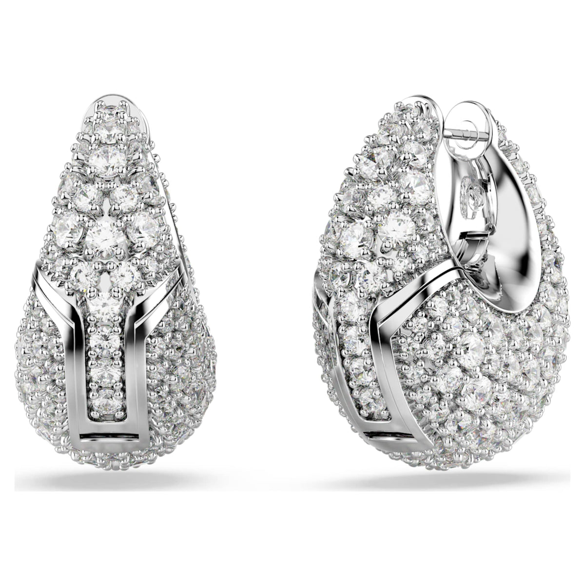 Swarovski Sublima earrings Large, White, Rhodium plated