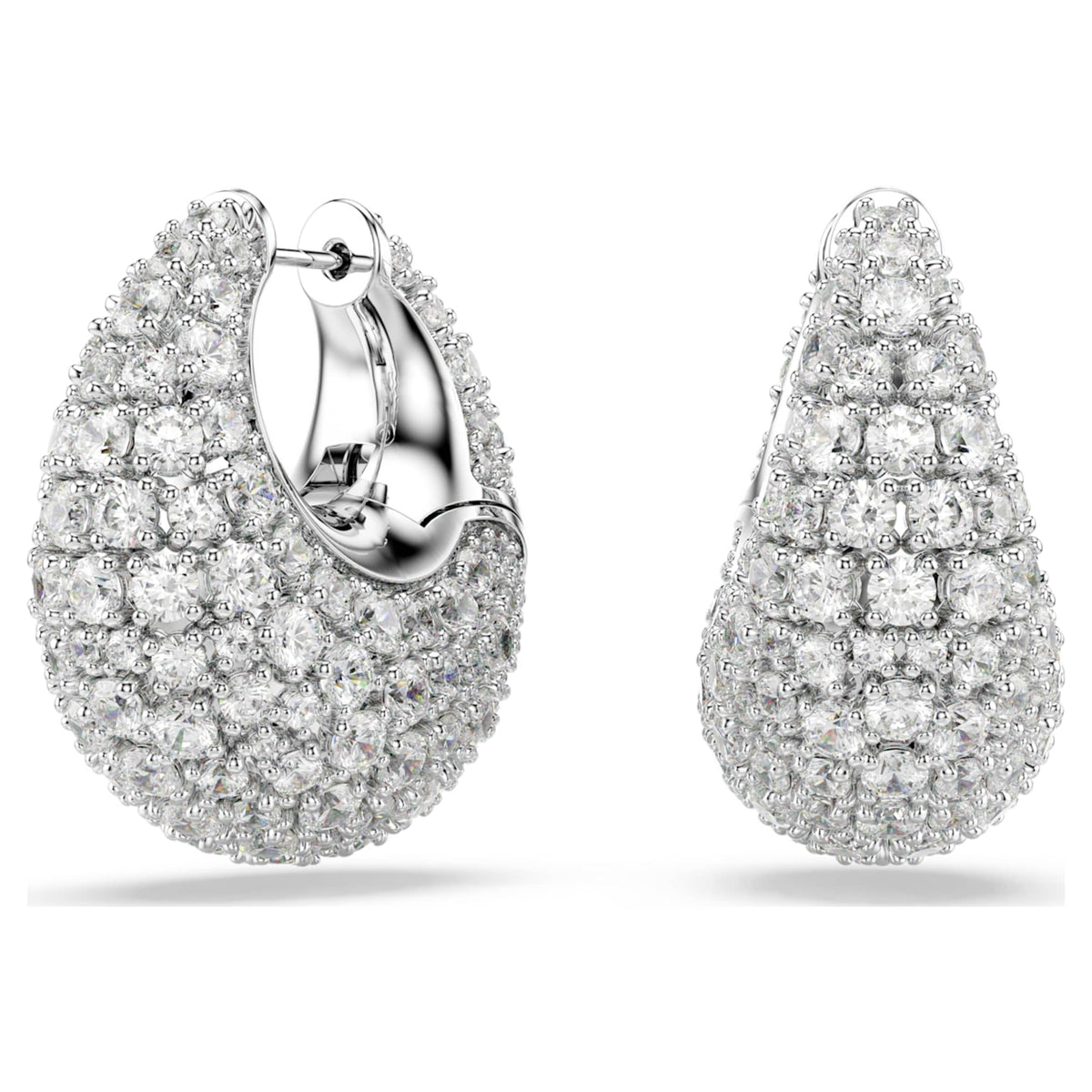 Swarovski Sublima earrings Large, White, Rhodium plated