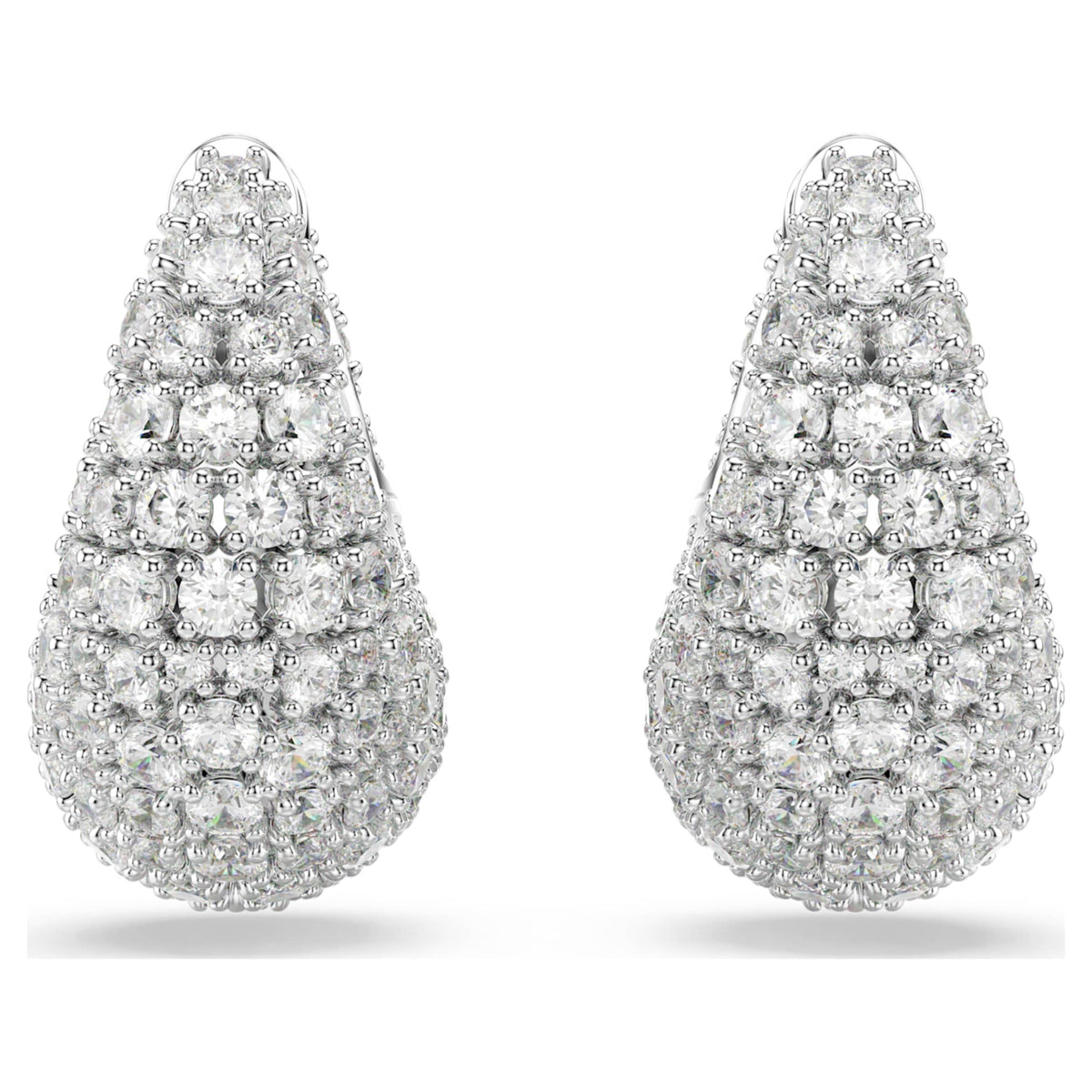 Swarovski Sublima earrings Large, White, Rhodium plated