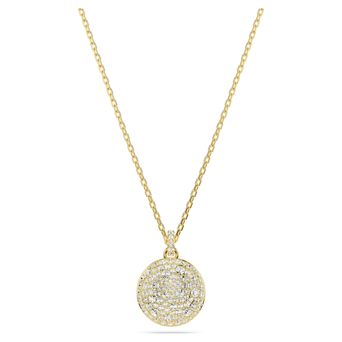 Swarovski Sublima layered pendant White, 18K gold finish