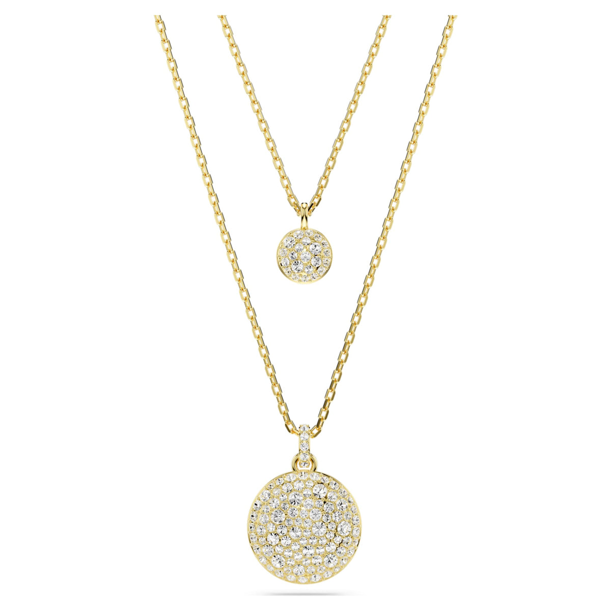 Swarovski Sublima layered pendant White, 18K gold finish