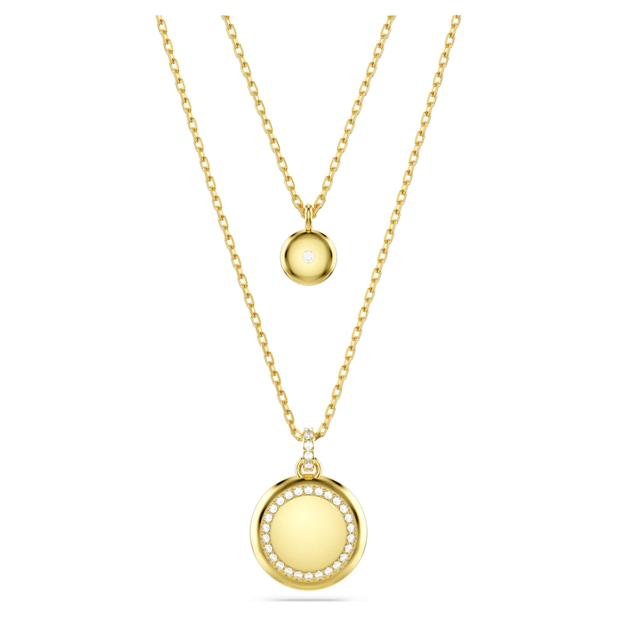 Swarovski Sublima layered pendant White, 18K gold finish