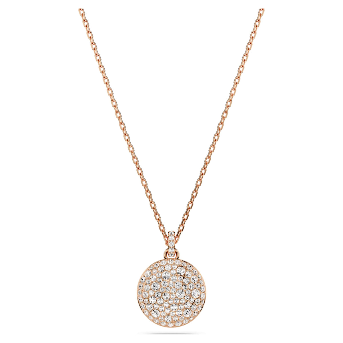 Swarovski Sublima layered pendant White, 18K rose gold finish