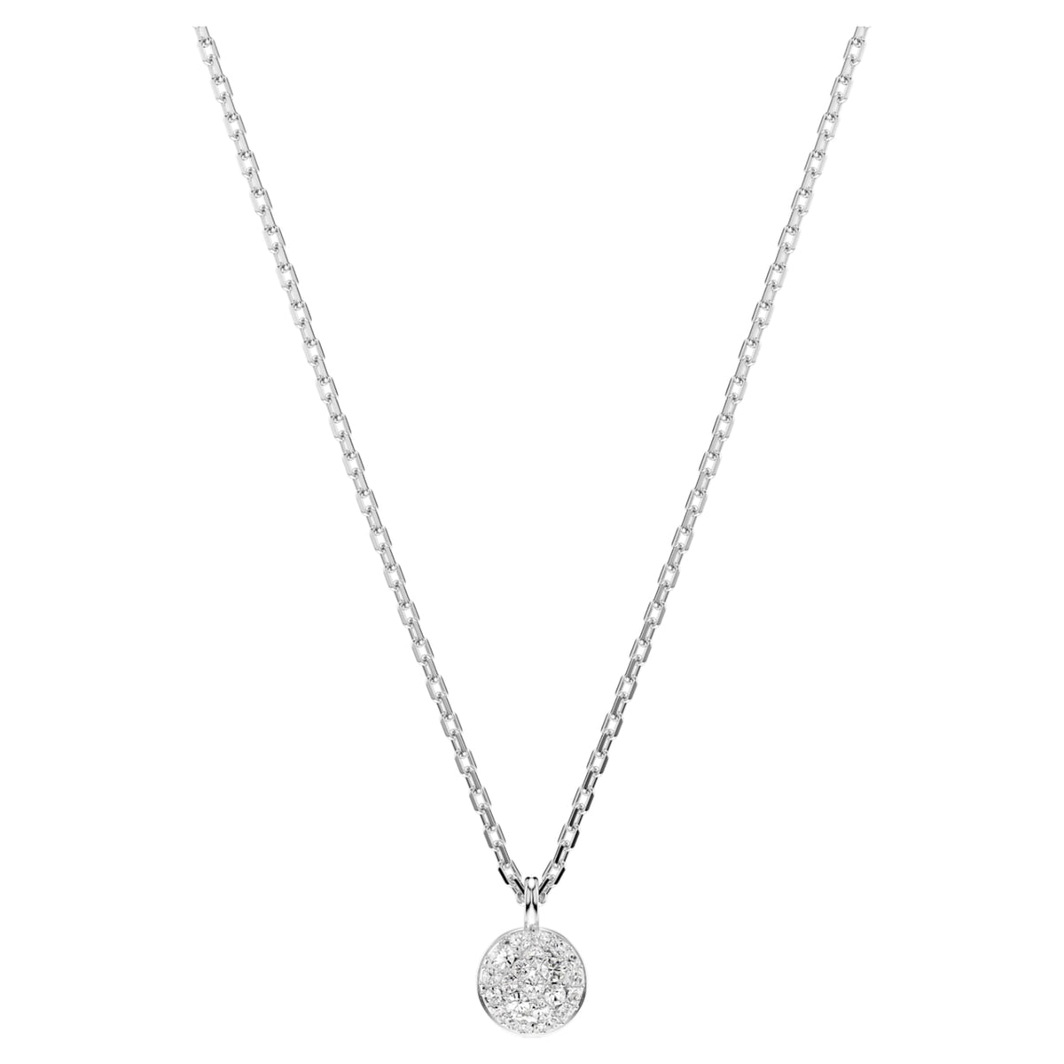 Swarovski Sublima layered pendant White, Rhodium plated