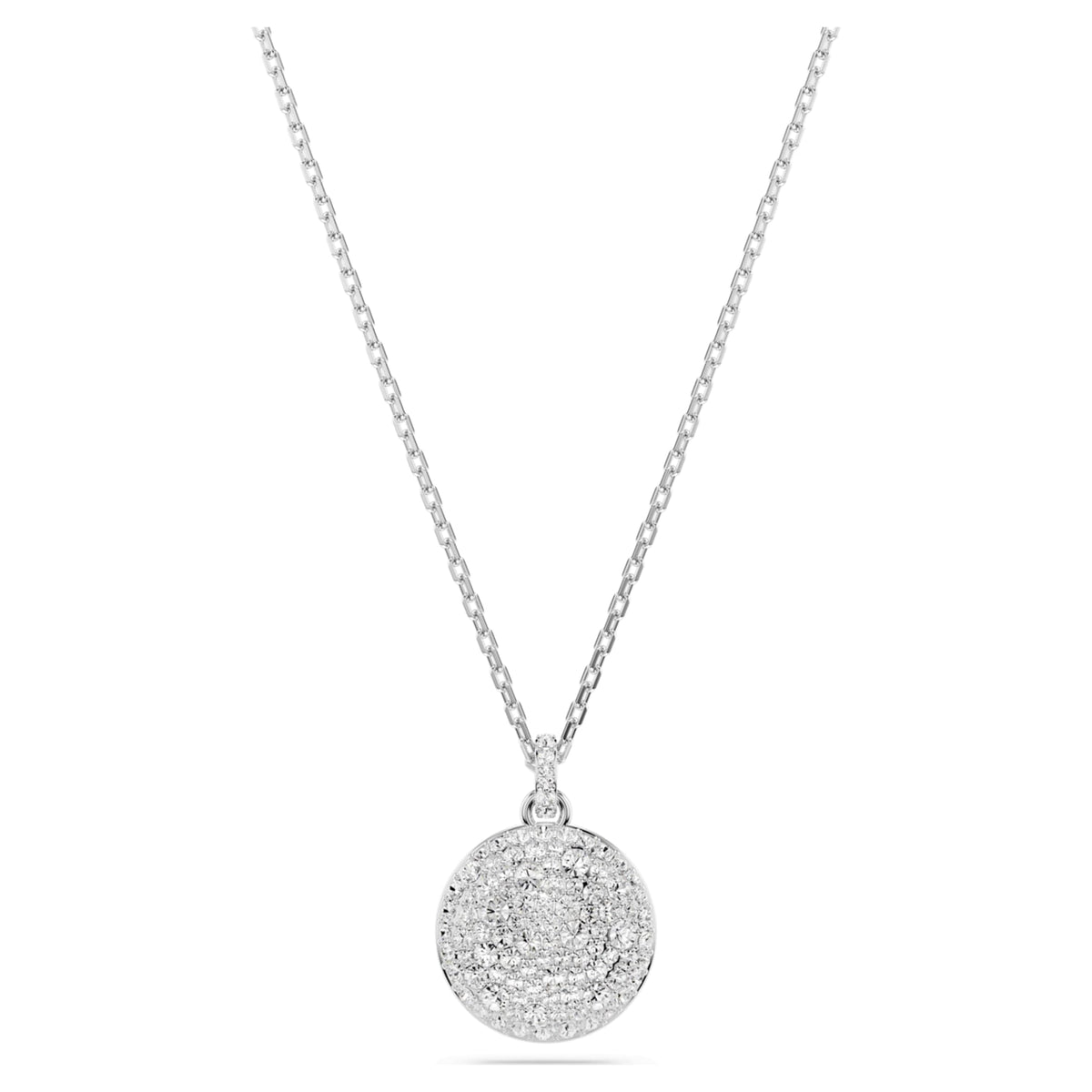 Swarovski Sublima layered pendant White, Rhodium plated