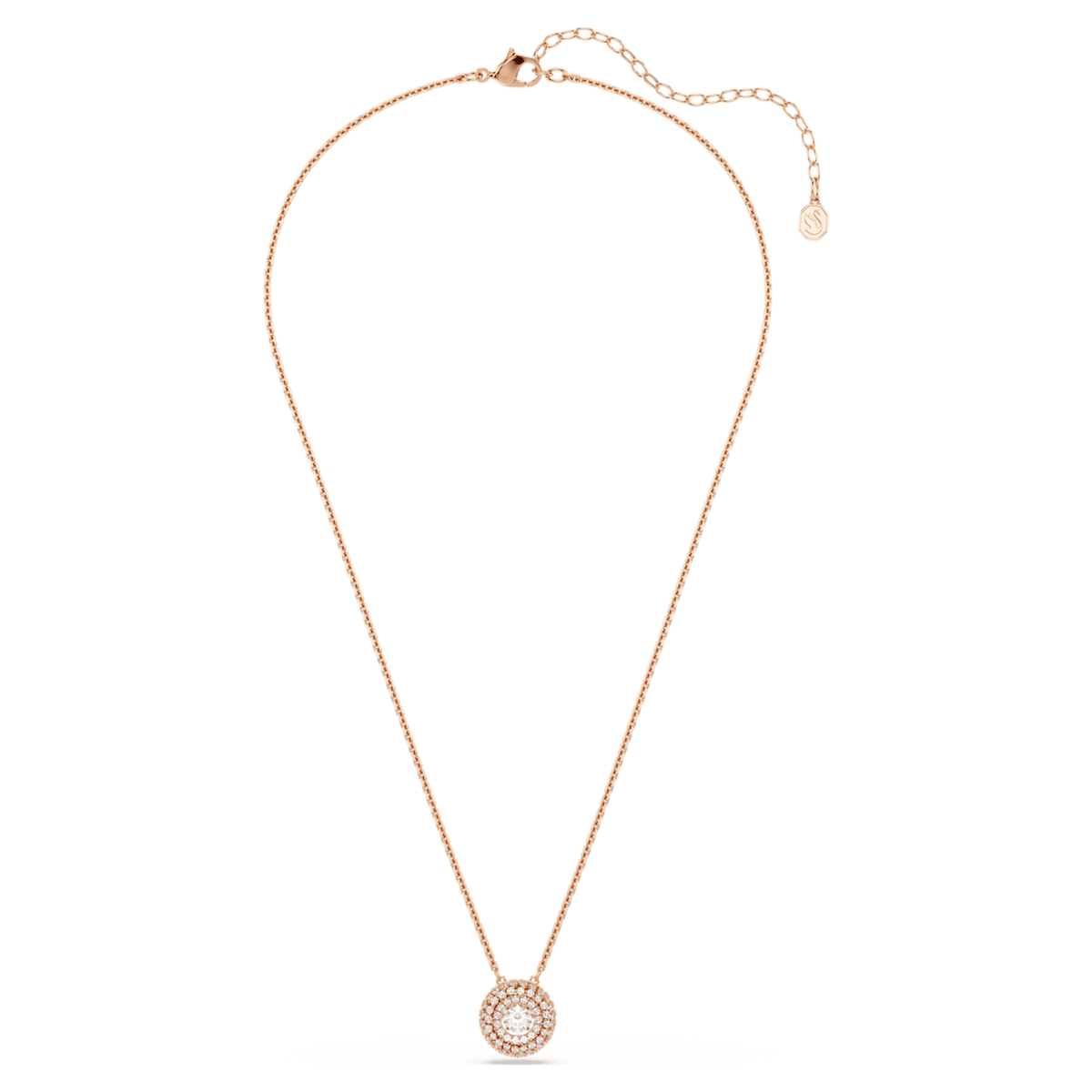 Swarovski Sublima pendant Round cut, White, 18K rose gold finish