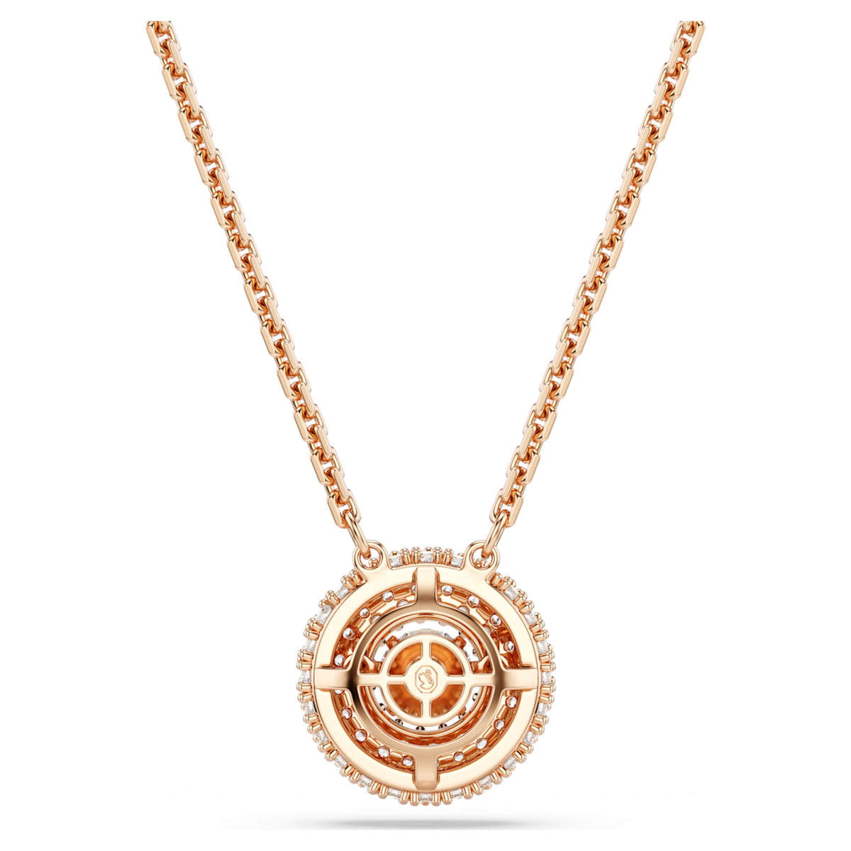 Swarovski Sublima pendant Round cut, White, 18K rose gold finish