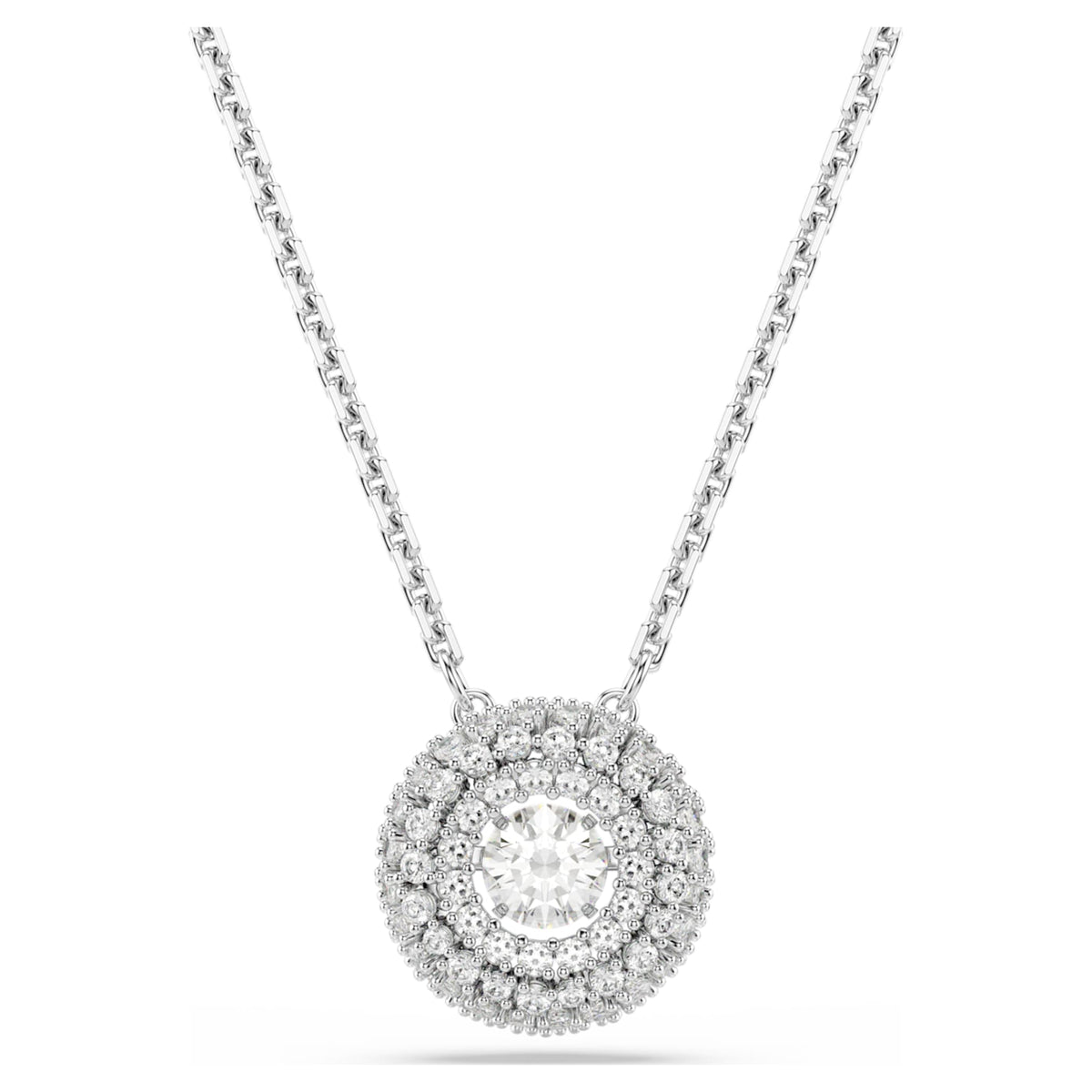 Swarovski Sublima pendant Round cut, White, Rhodium plated