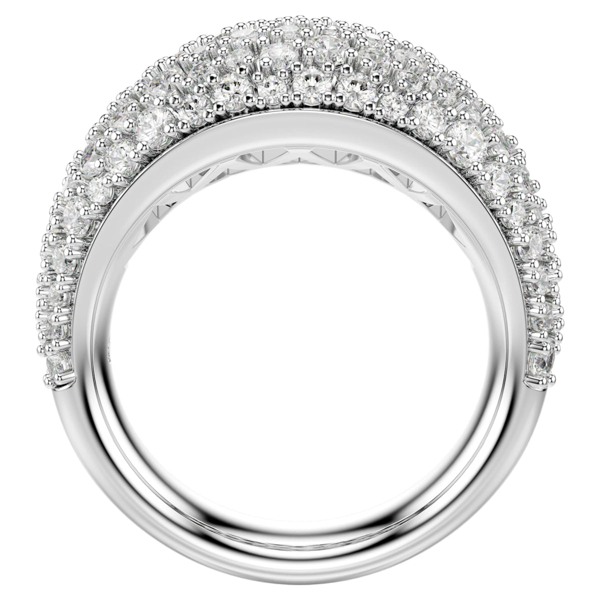 Swarovski Sublima ring White, Rhodium plated