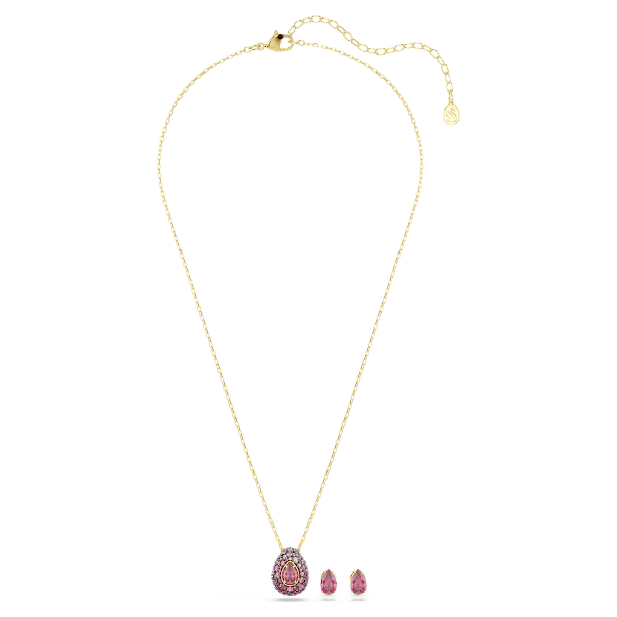 Swarovski Sublima set Set (2), Pear cut, Red, 18K gold finish
