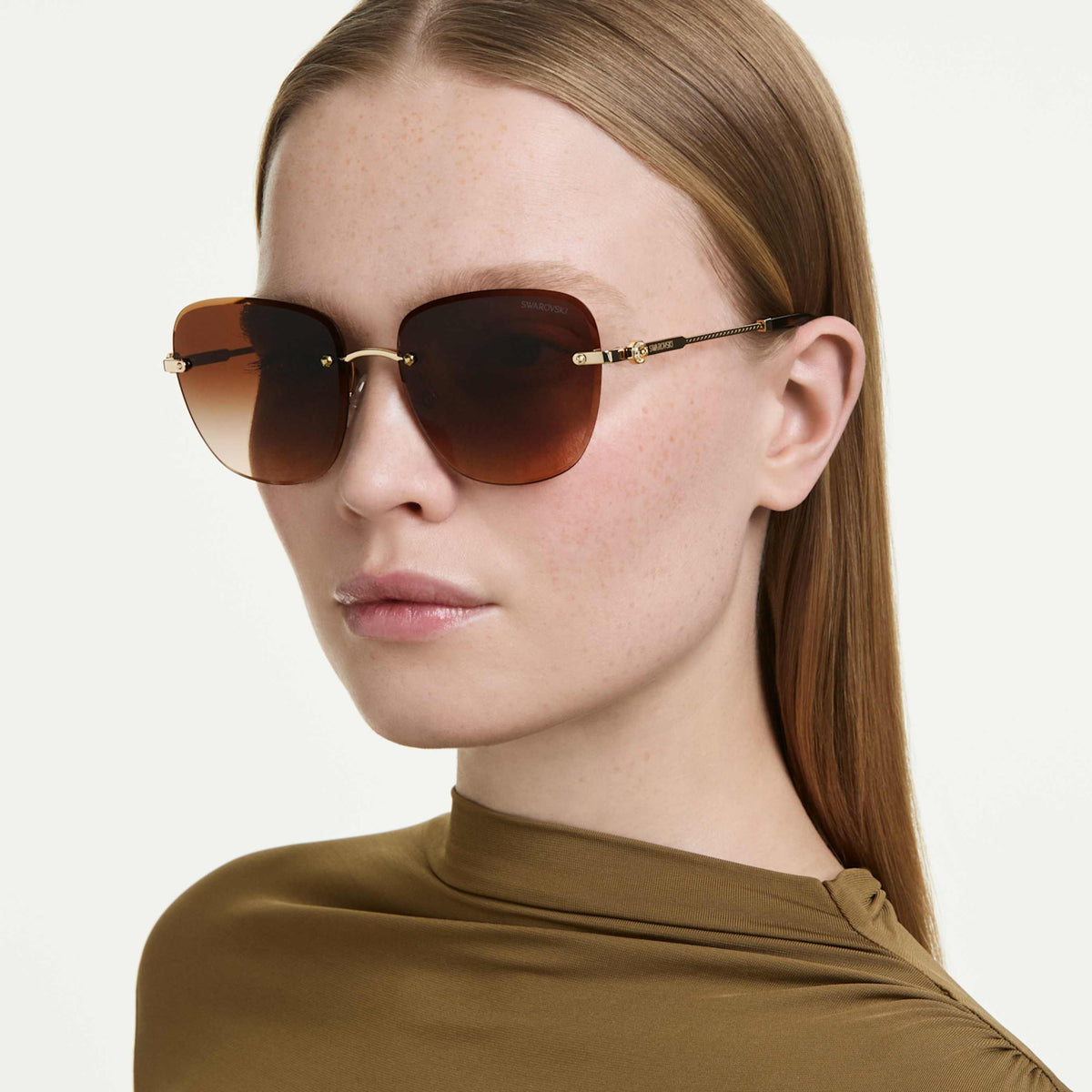 Swarovski Sunglasses Square shape, SK7043, Green