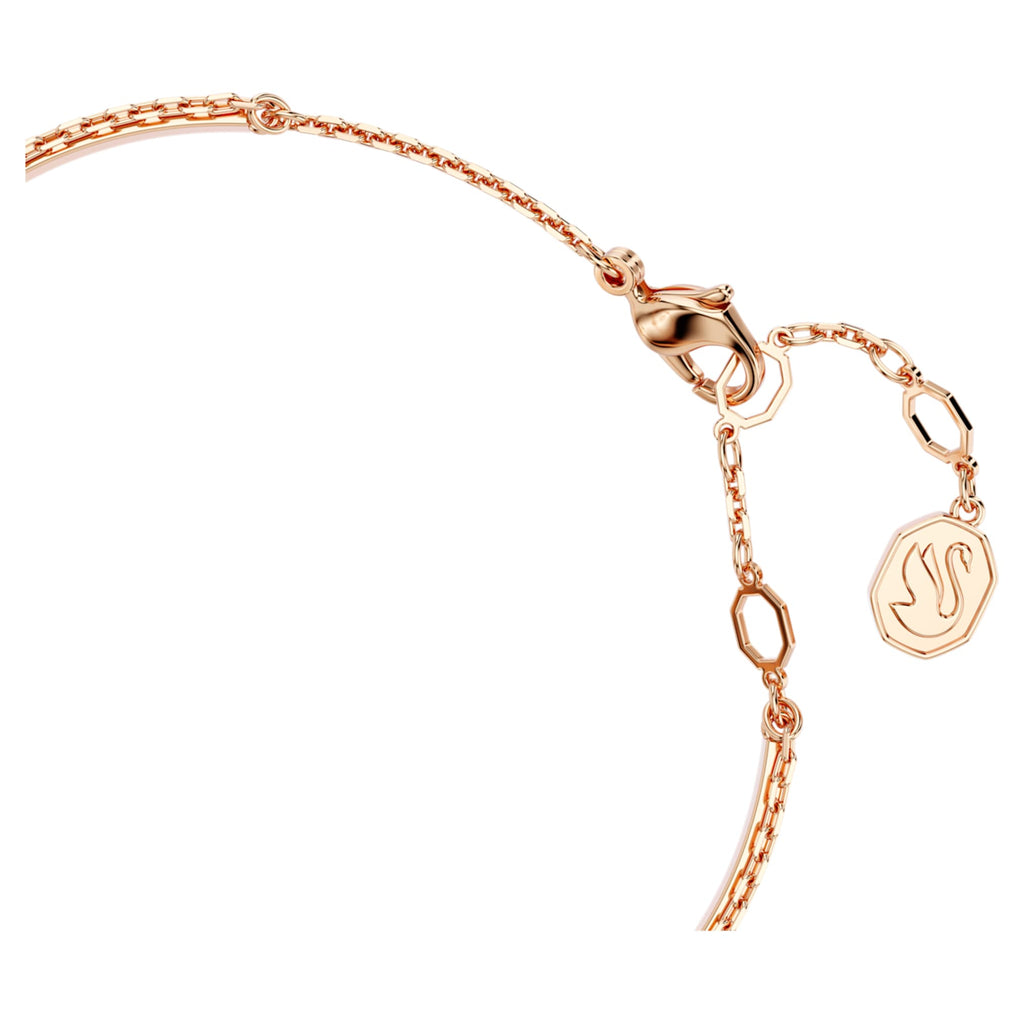 Swarovski Swan bangle with black accents and an 18K rose gold finish