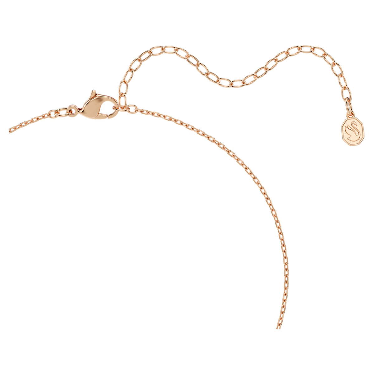 Swarovski Swan pendant Mixed cuts, Swan, Black, 18K rose gold finish