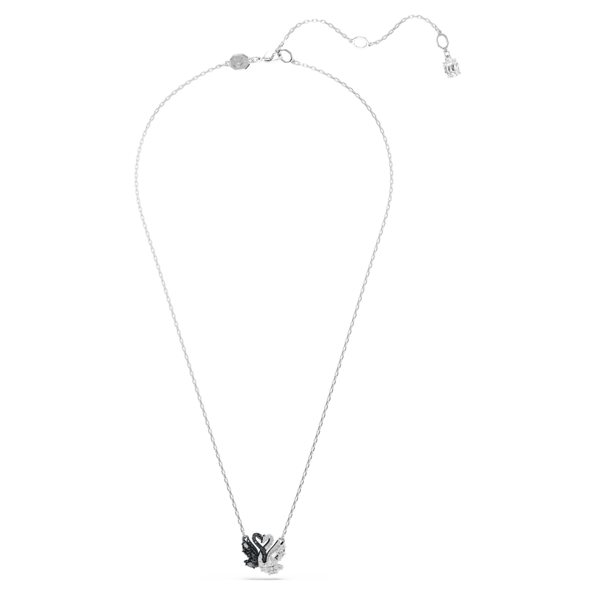 Swarovski Swan pendant Swan, Black, Mixed metal finish